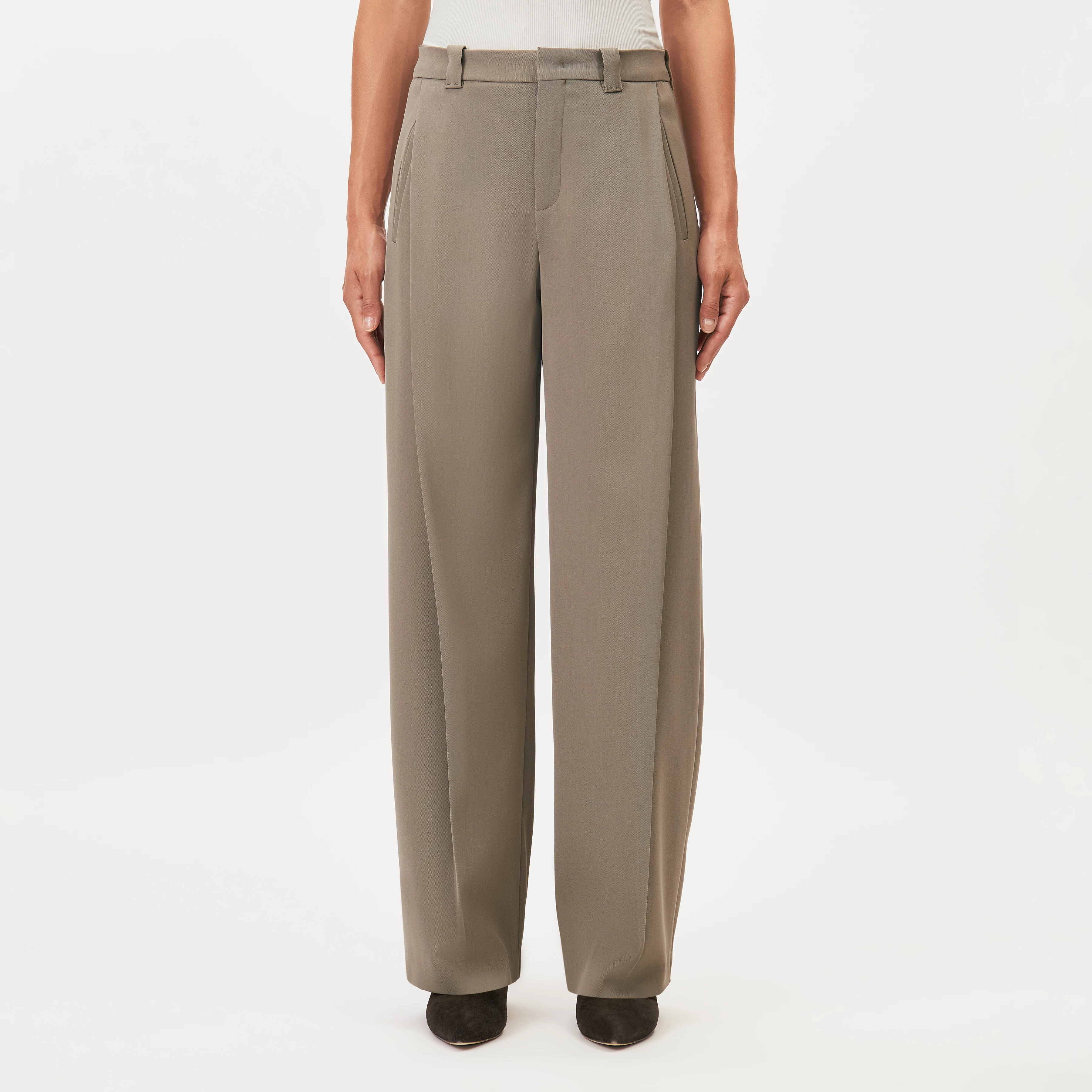 UNPACK - Trousers in techno twill - women - beige - Frontansicht