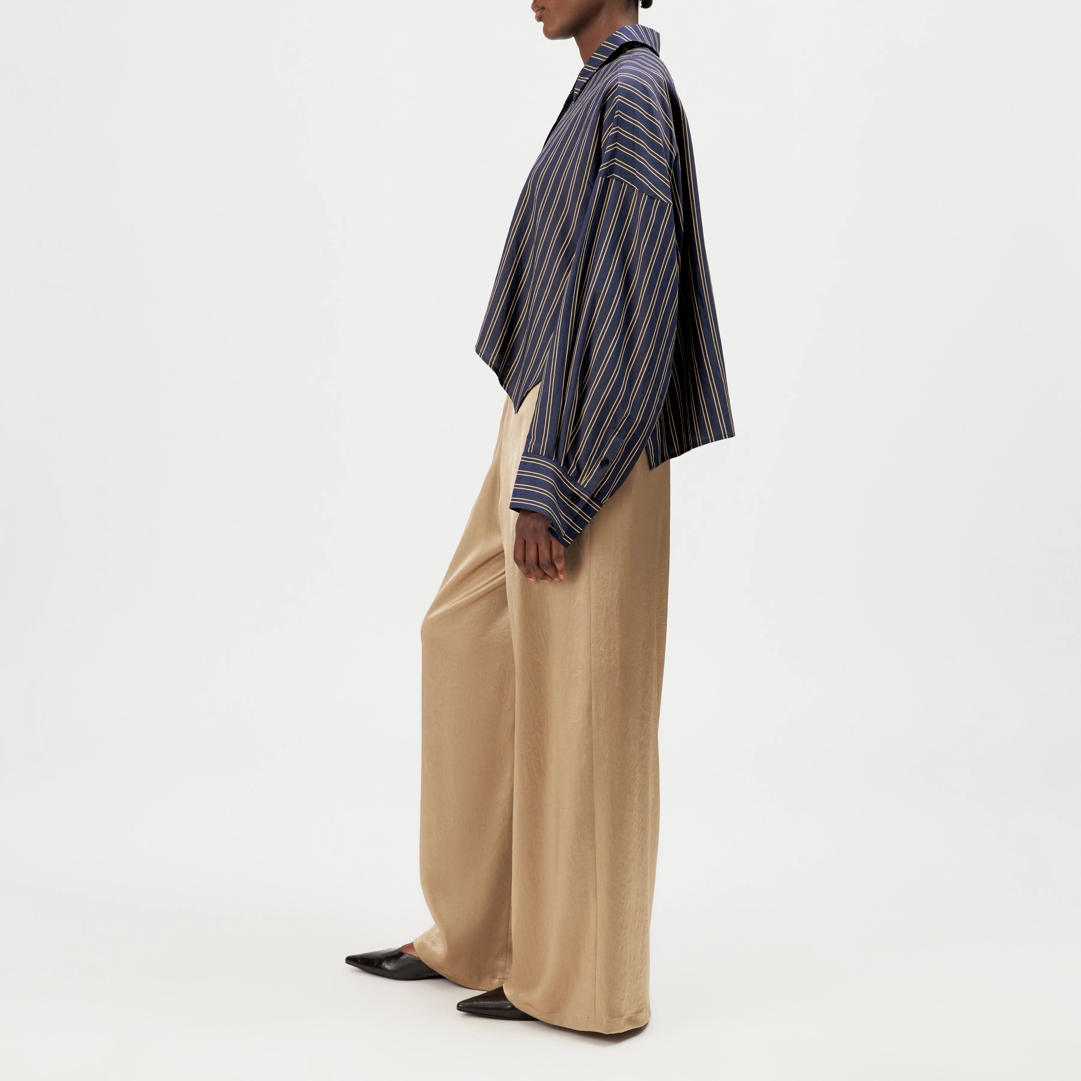 OSHIA - Chemise oversize en mélange de viscose - women - bleu - Seitenansicht