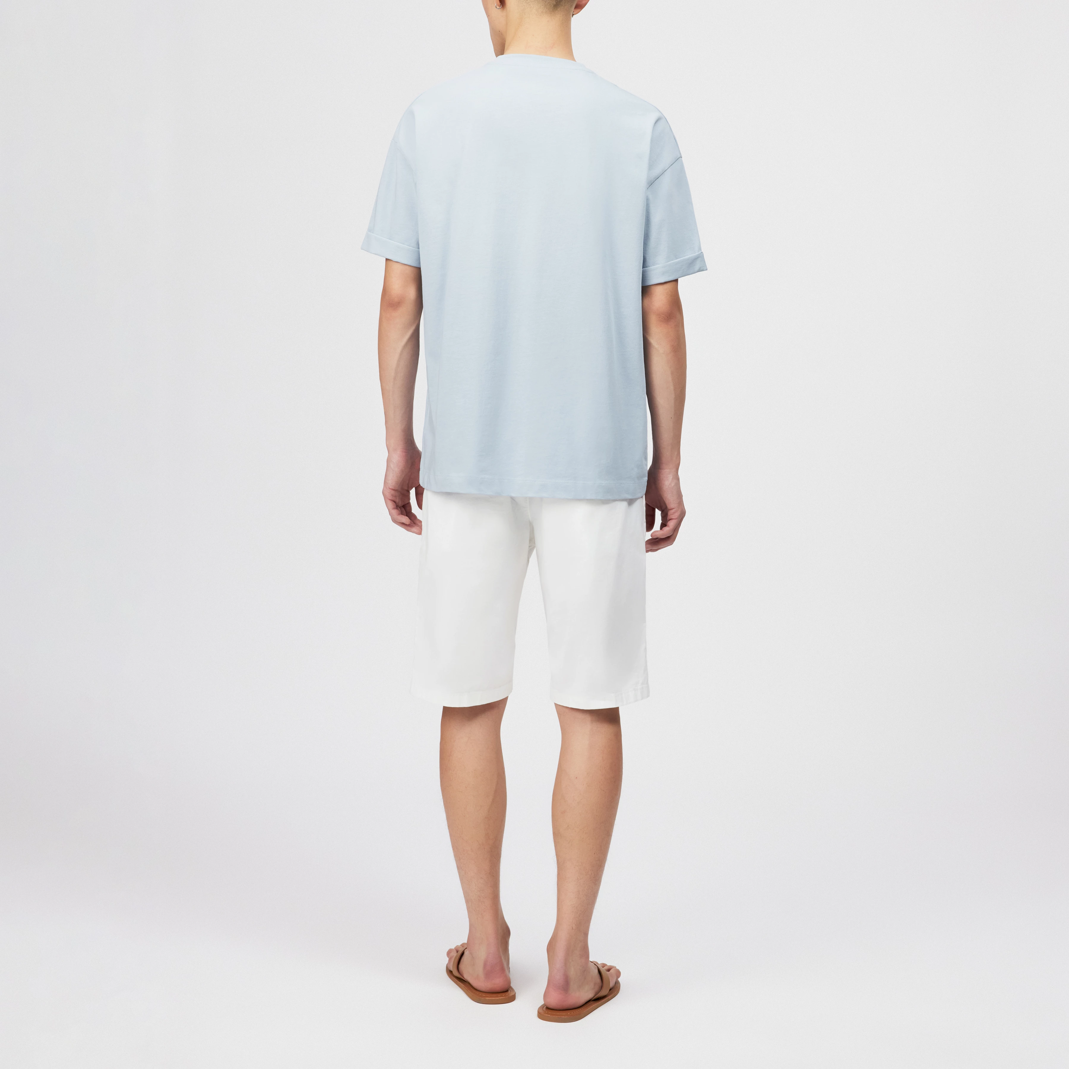 THILO - Relaxed fit T-shirt in pure cotton - men - blue - Rückansicht