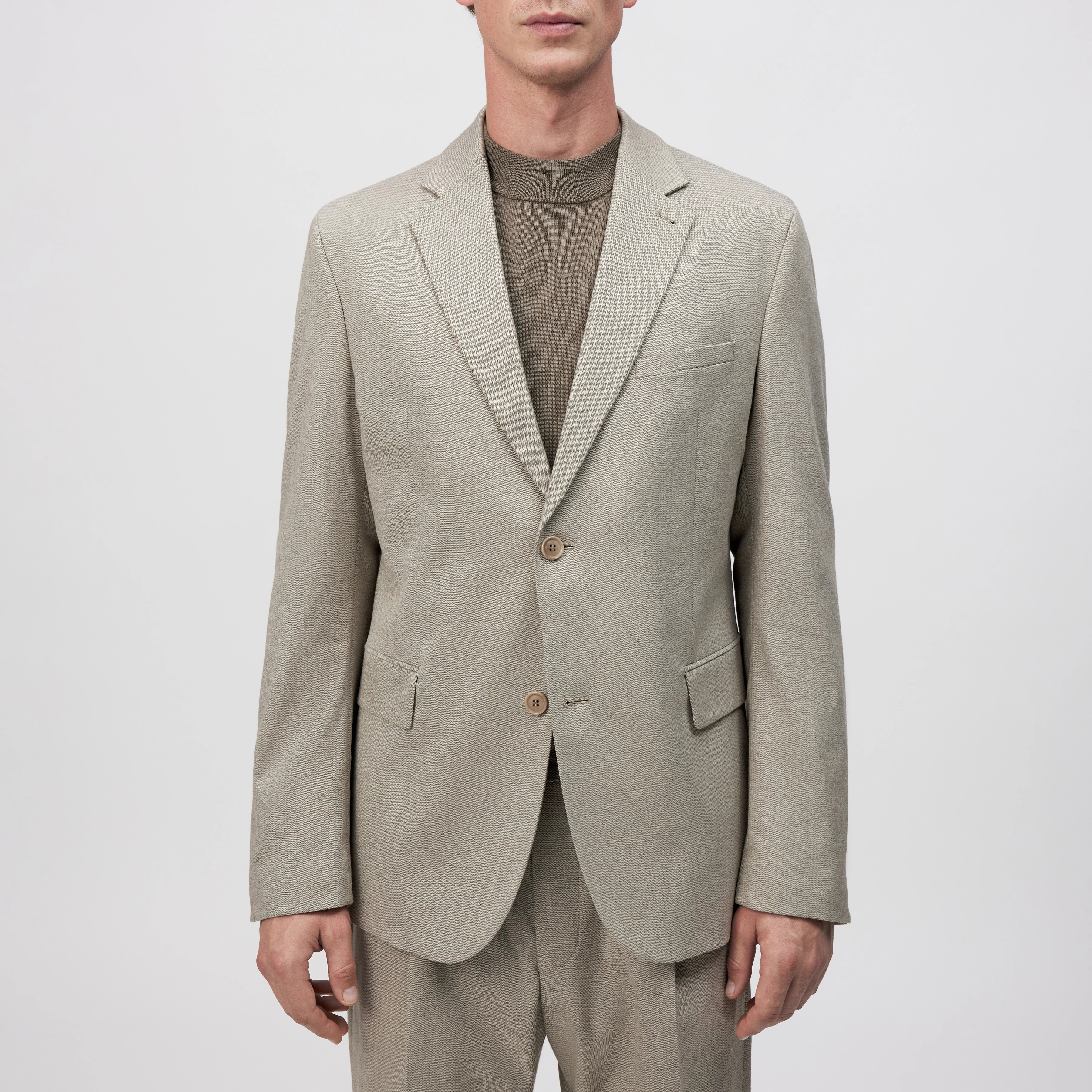 YAMES - Single-breasted jacket in viscose blend - men - brown - Frontansicht