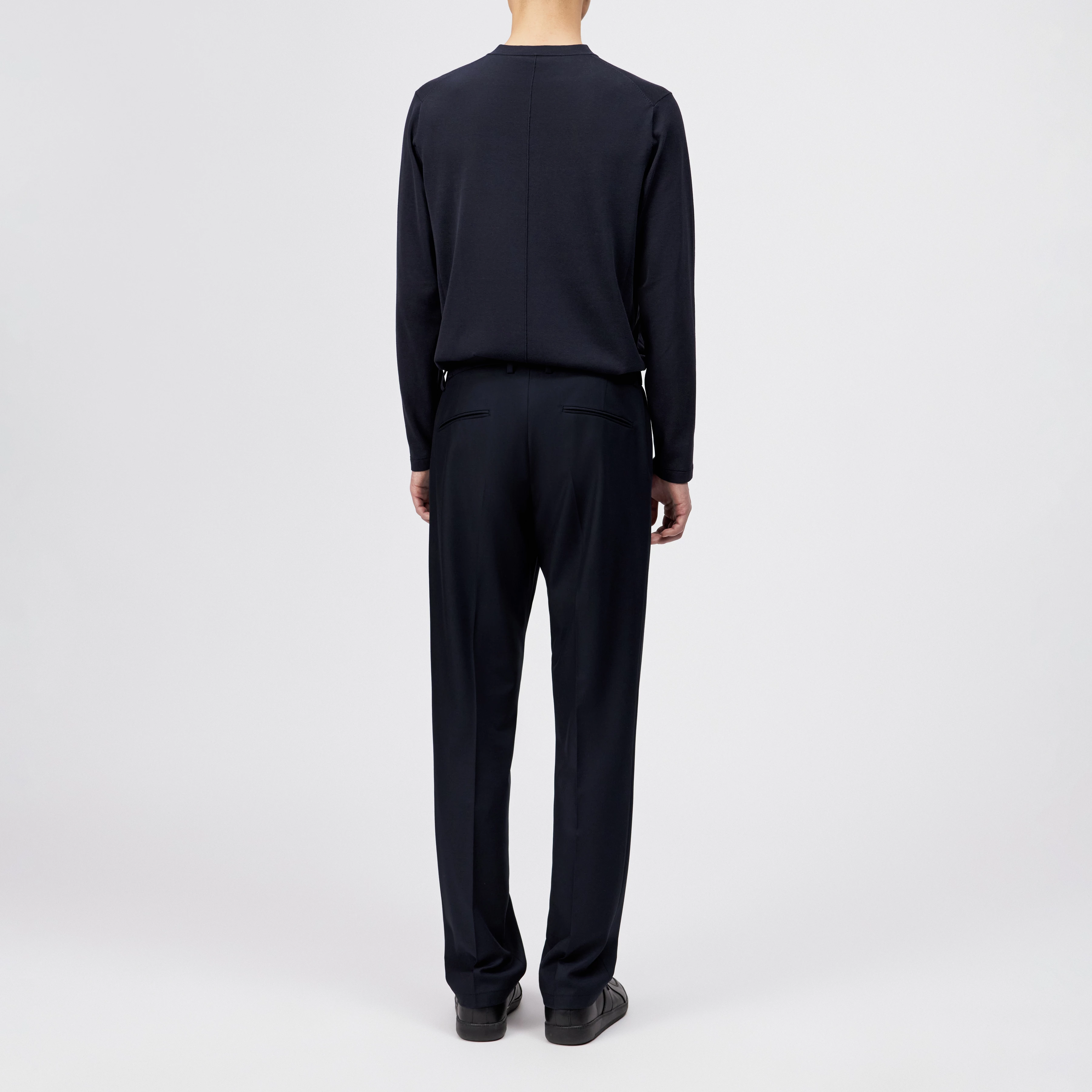 AJEND_RGLR_SK - Tailored trousers in wool blend - men - blue - Rückansicht