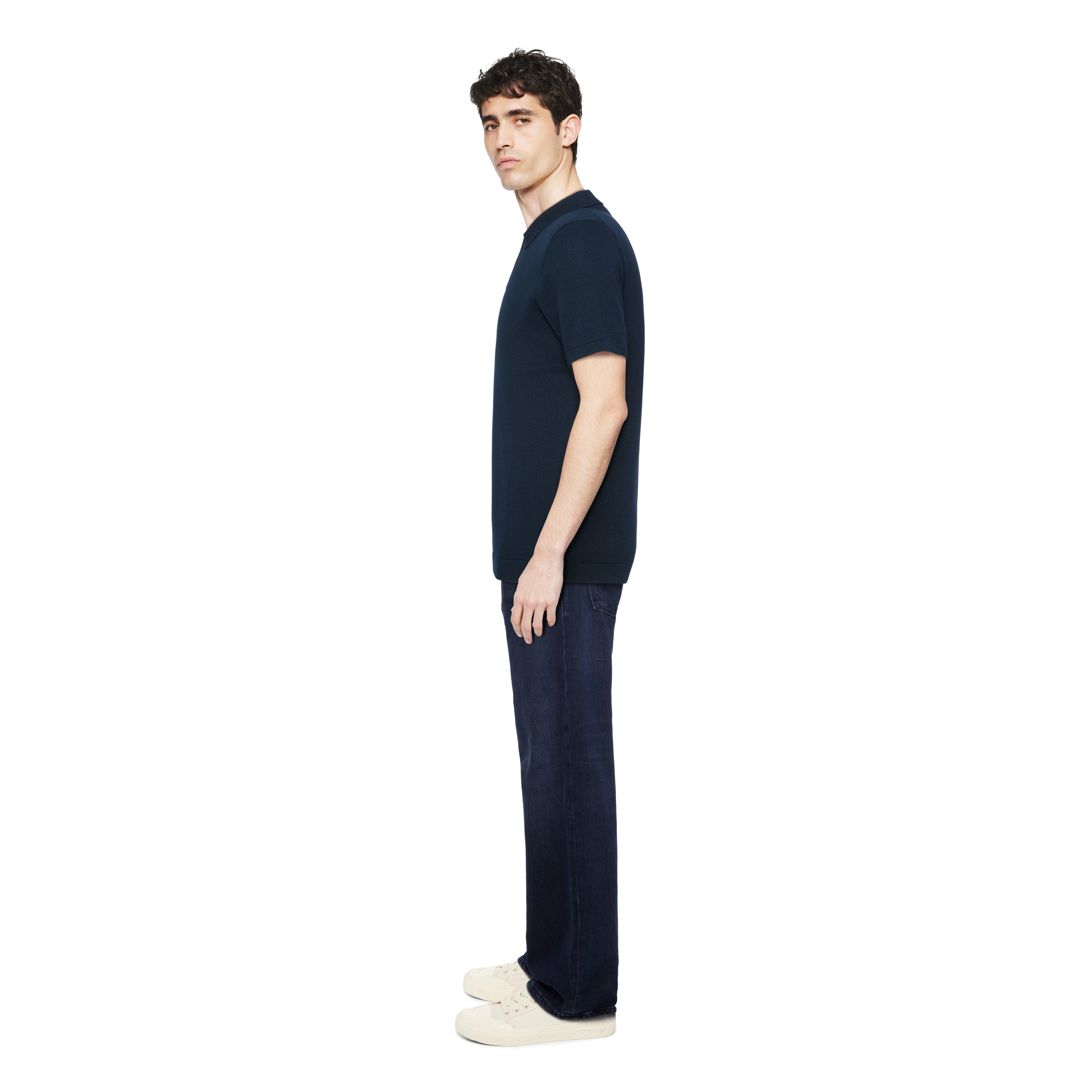 TRITON - Polo-Shirt in Baumwolle - Herren - blau - Seitenansicht