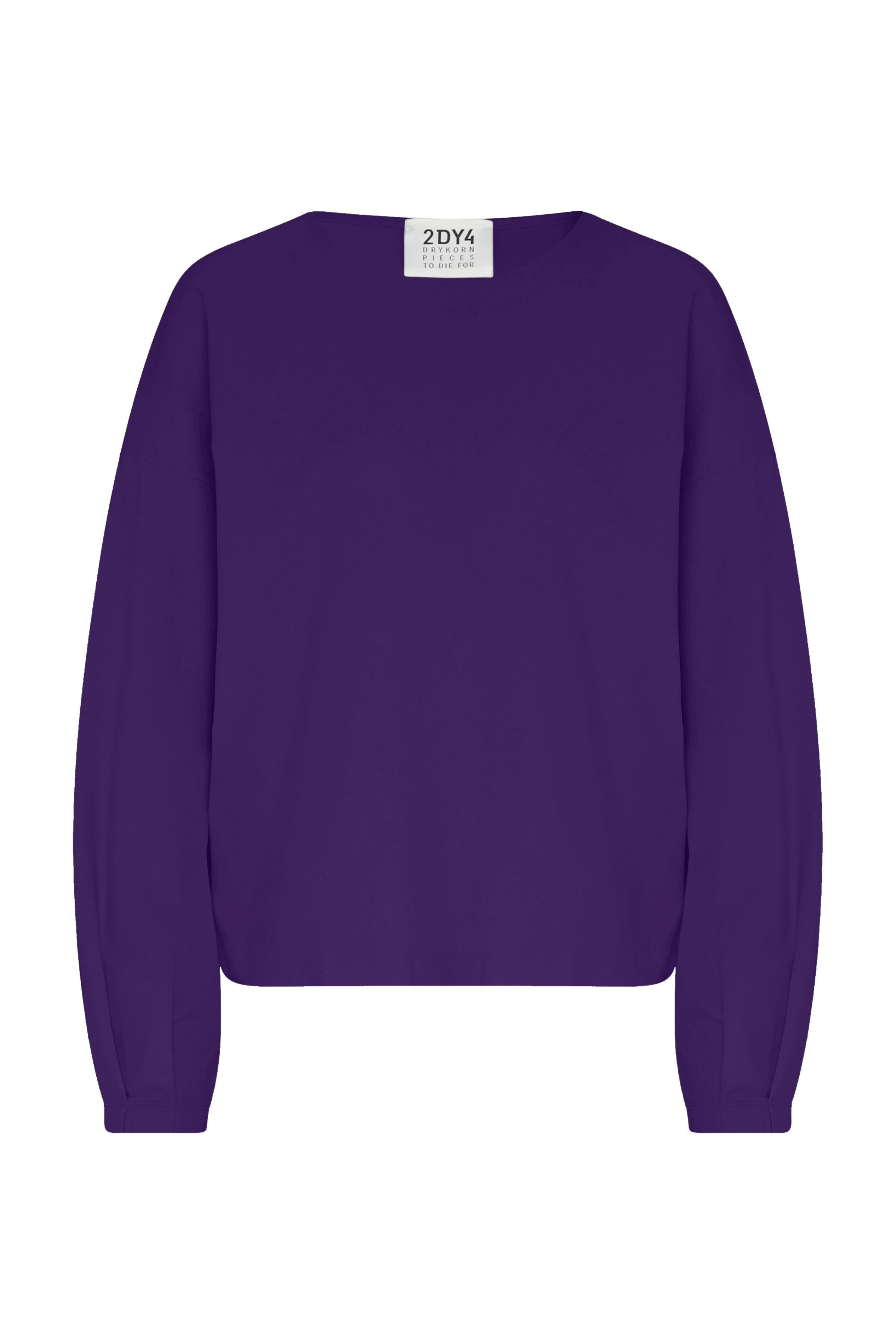 GADESSY - Long sleeve with scoop neckline in clean jersey - women - purple - Freisteller Frontansicht