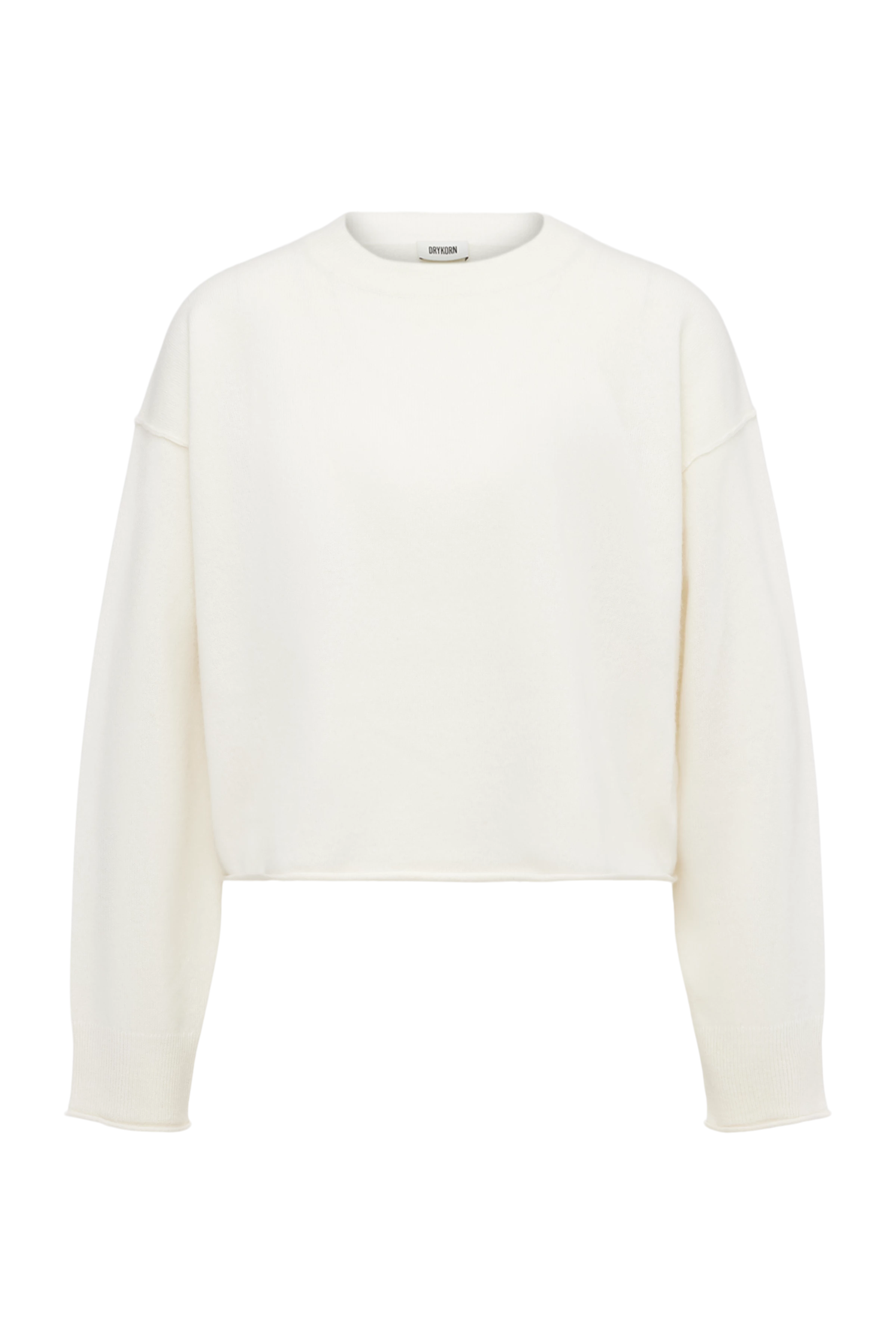 MALESE - Verkürzter Pullover in 100% Kaschmir - Damen - off white - Freisteller Frontansicht