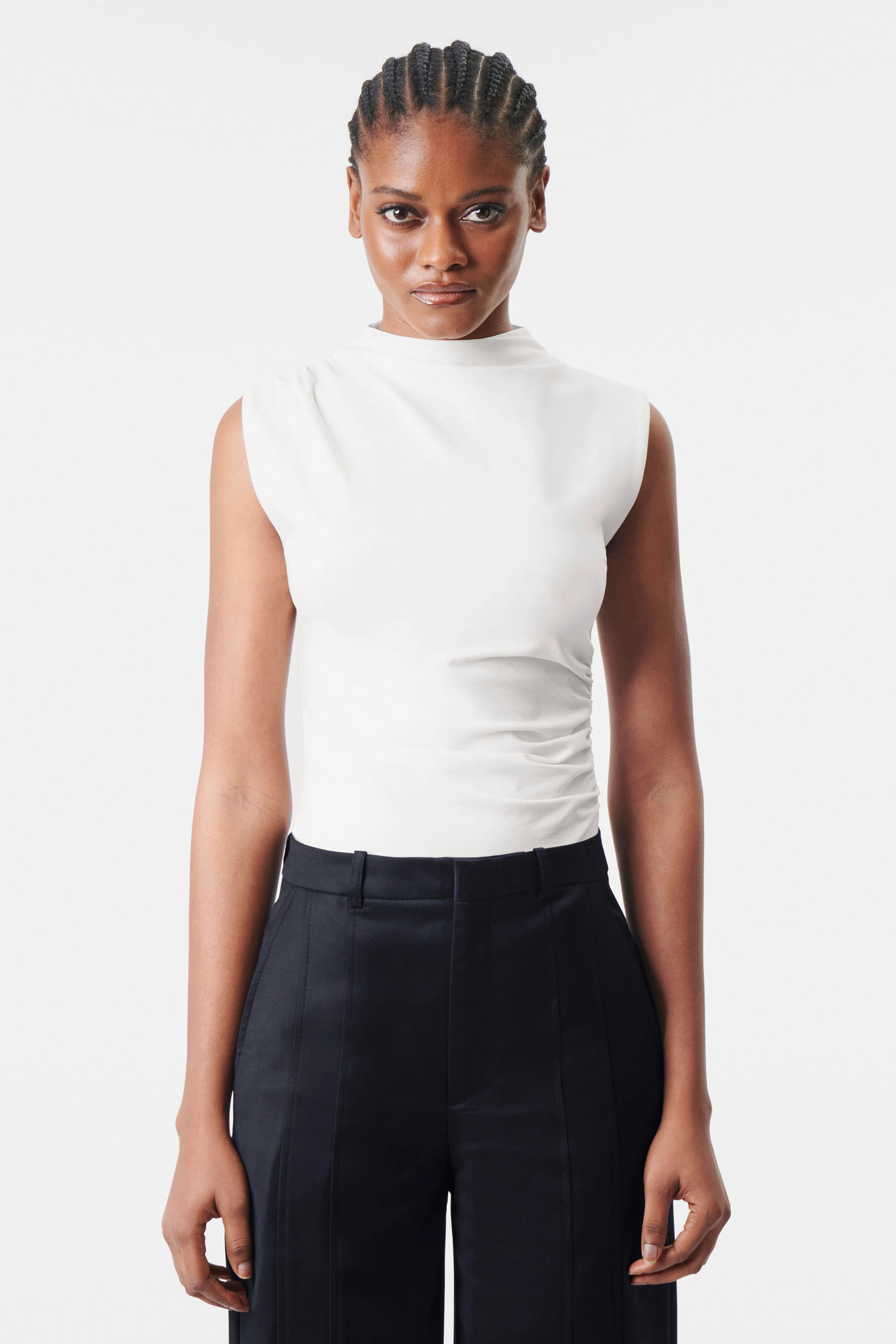 BEATRESSE - Ärmelloses Jerseytop in Lyocell-Mix - Damen - off white - Frontansicht