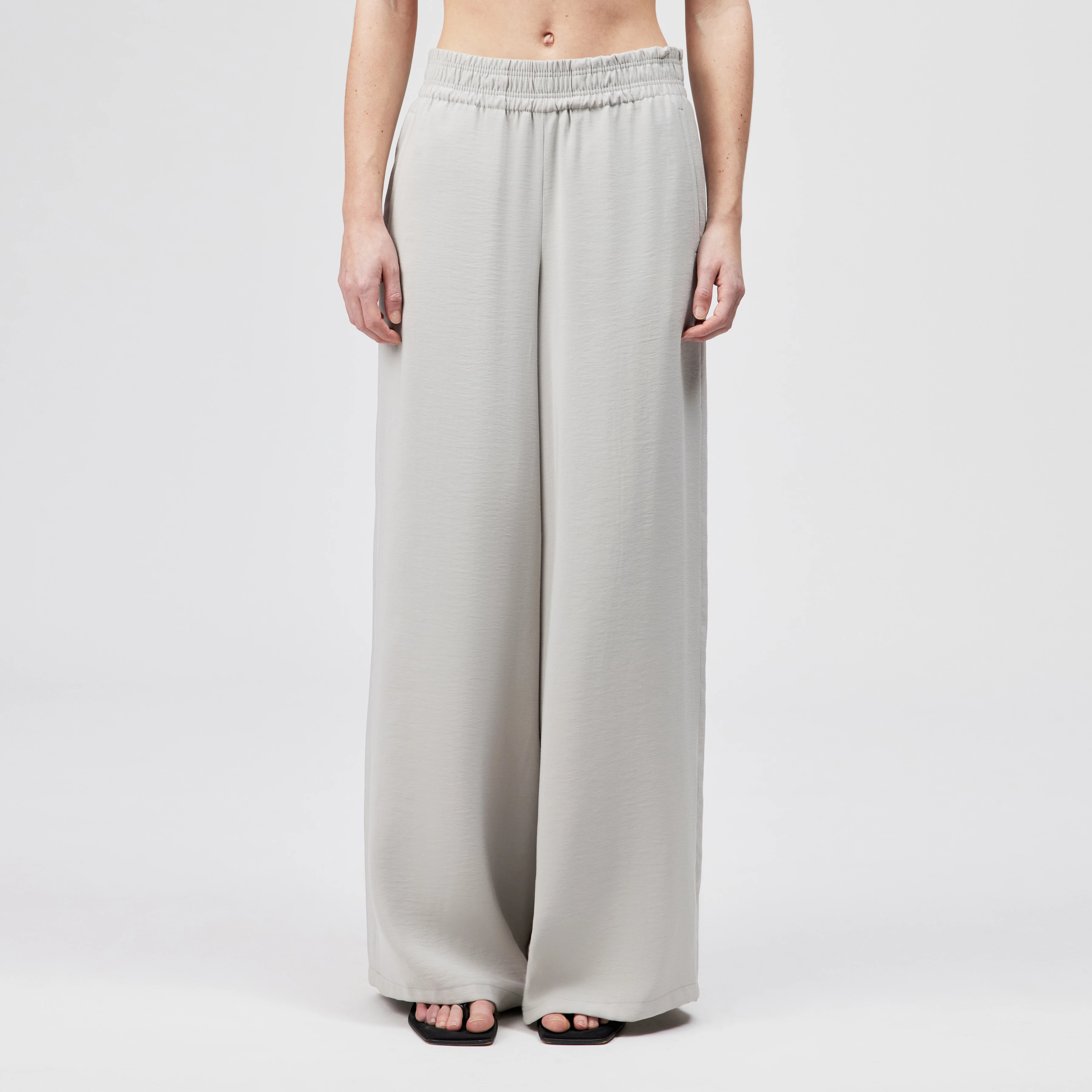 CEILING - Pantalon ample en twill fluide. - women - gris - Frontansicht