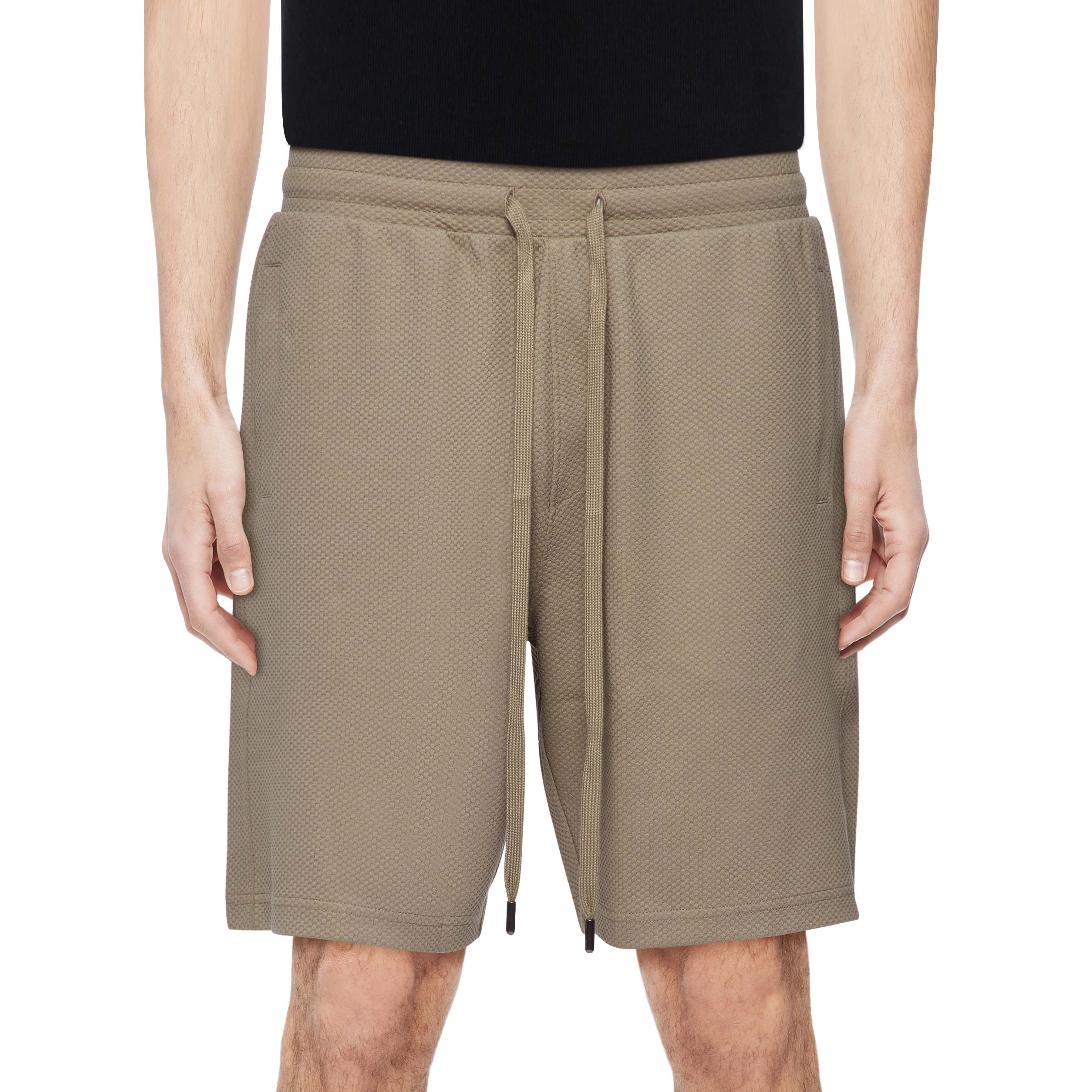 BRIKKO - Casual korte broek in katoenmix - heren - bruin - Detailansicht am Model