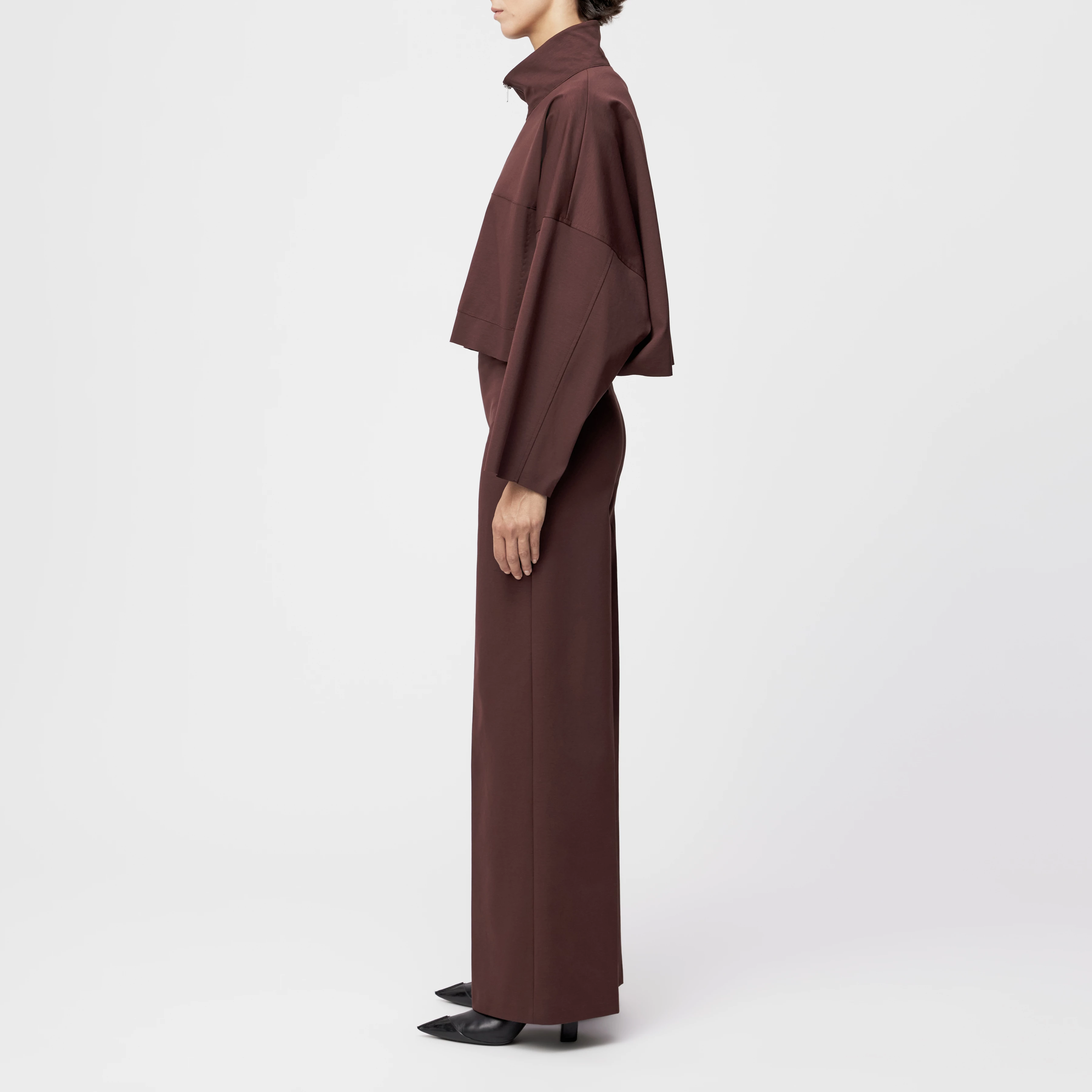 ELSTOW - Oversized jacket in Punto Milano jersey - women - red - Seitenansicht