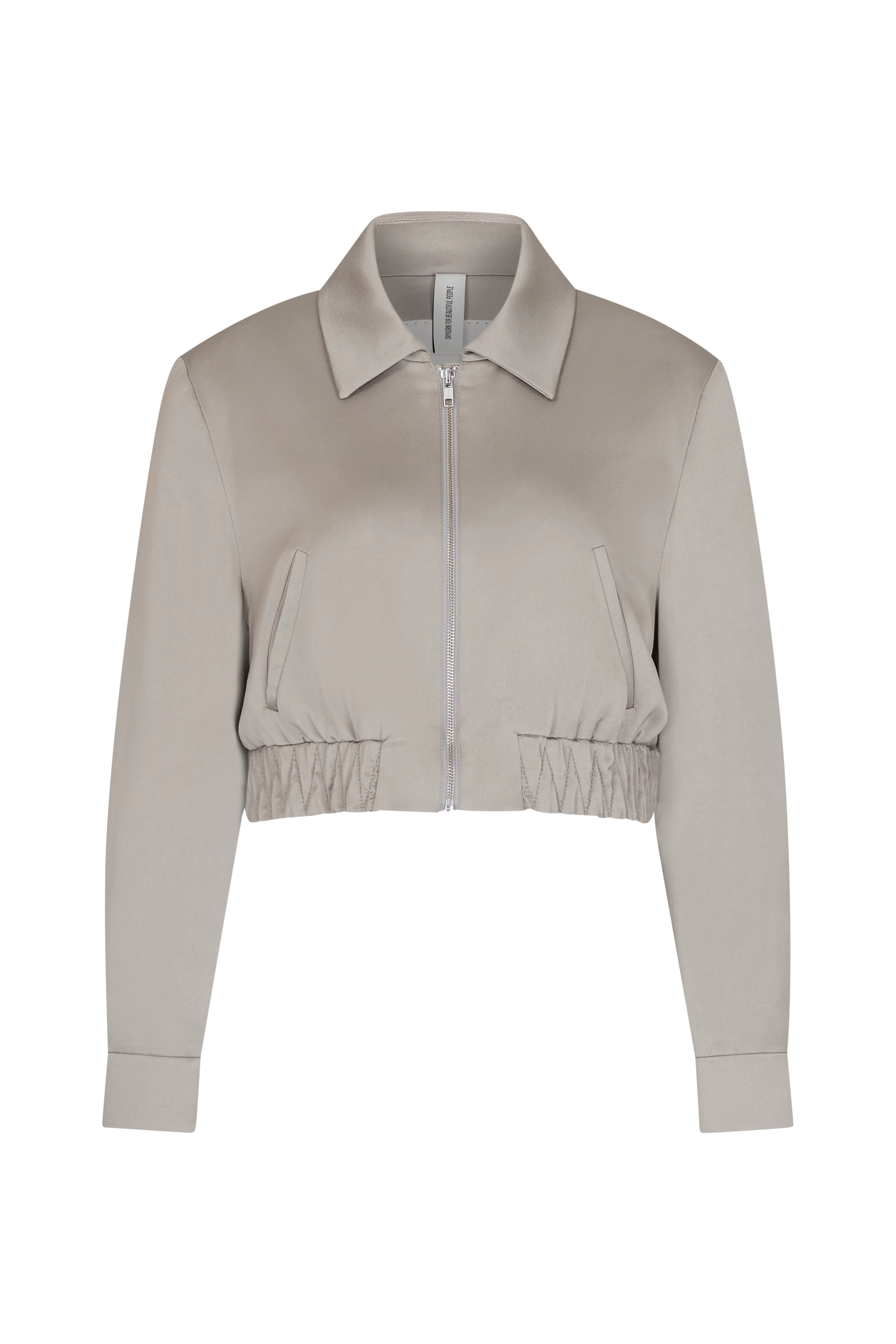 RADWAY - short blouson in satin - women - beige - Freisteller Frontansicht