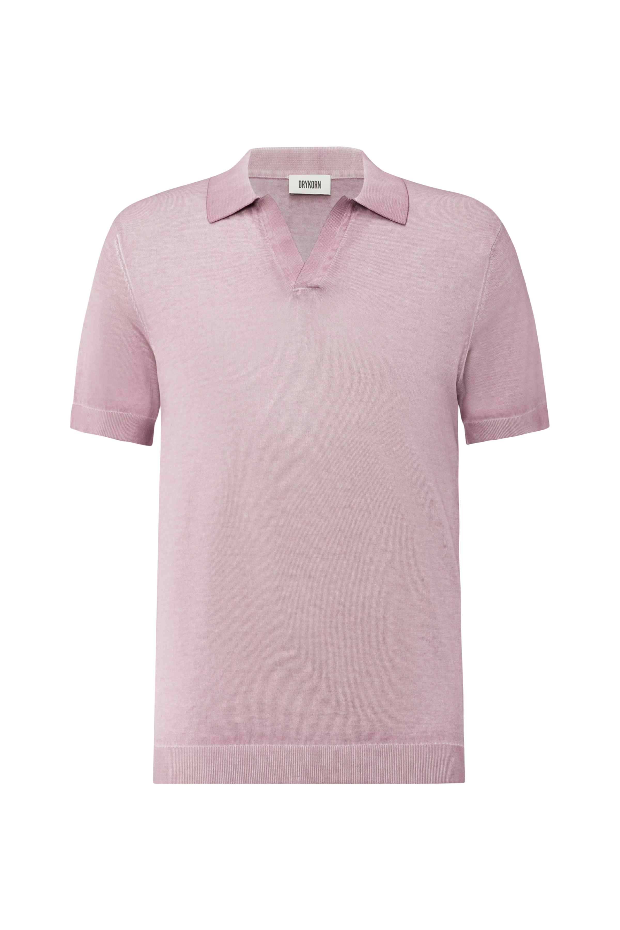 BRAIAN - Gebreide polo in Supima katoen - heren - purper - Freisteller Frontansicht