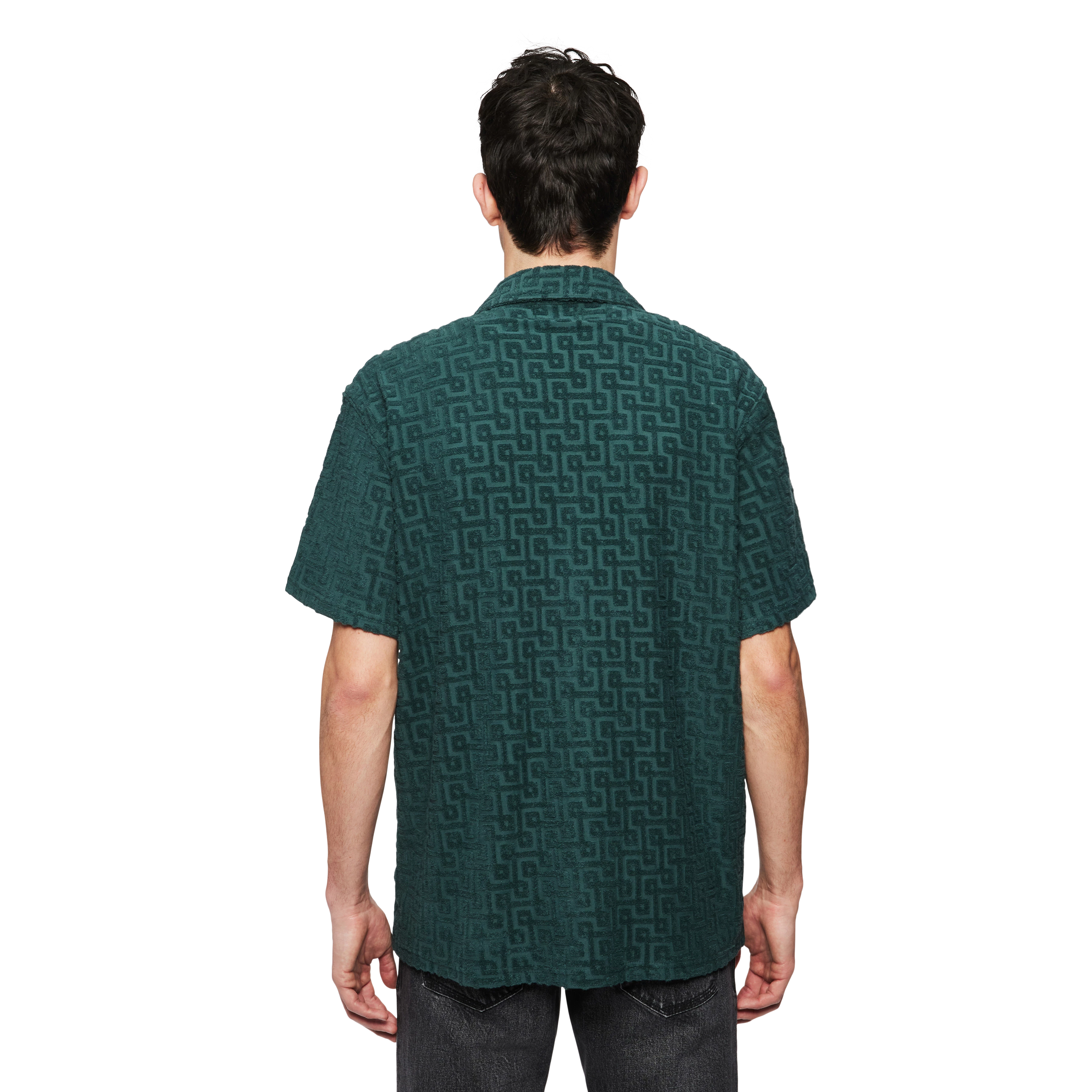 BIJAN_2 - Casual Kurzarm Hemd - Herren - grün - Rückansicht