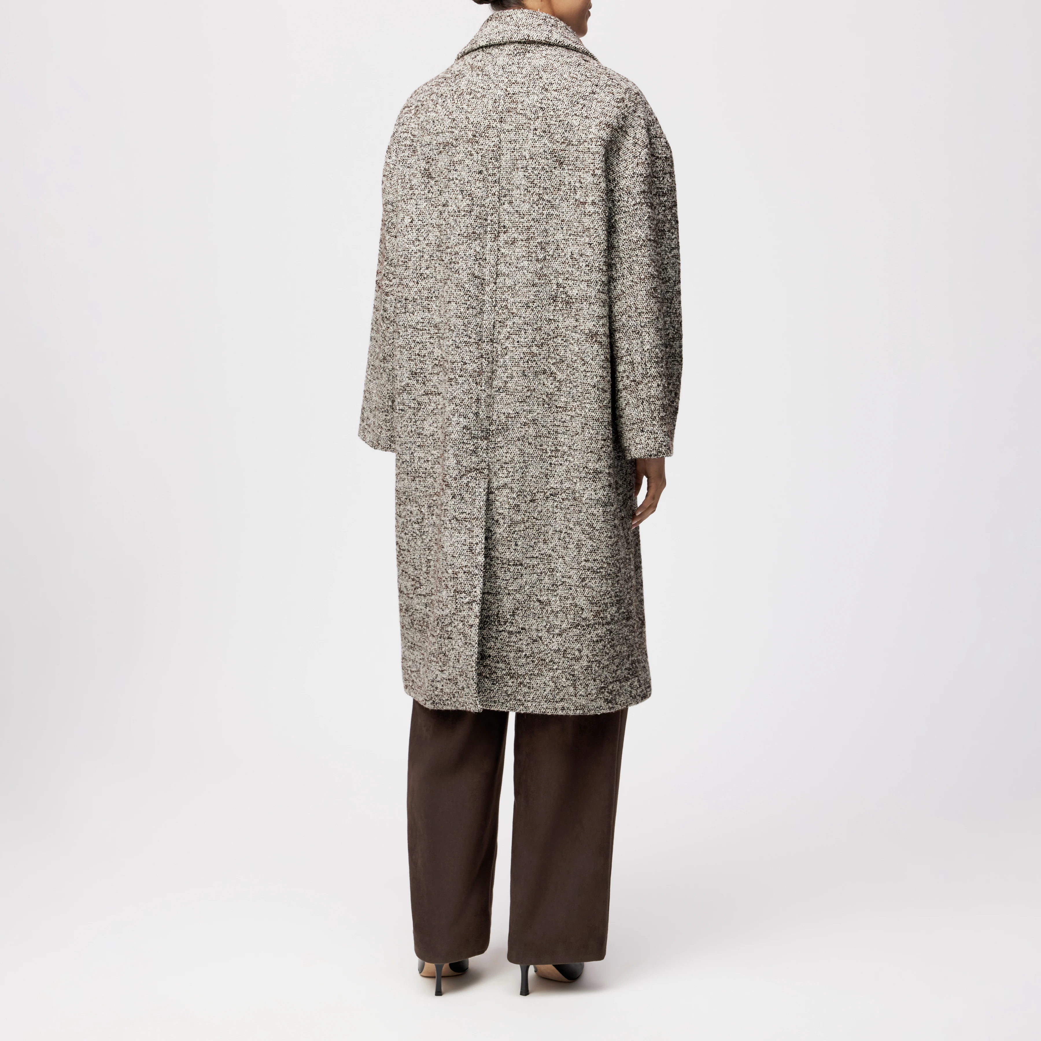 NUTHALL - Lässiger Hüllenmantel in Woll-Mix - Damen - braun - Rückansicht