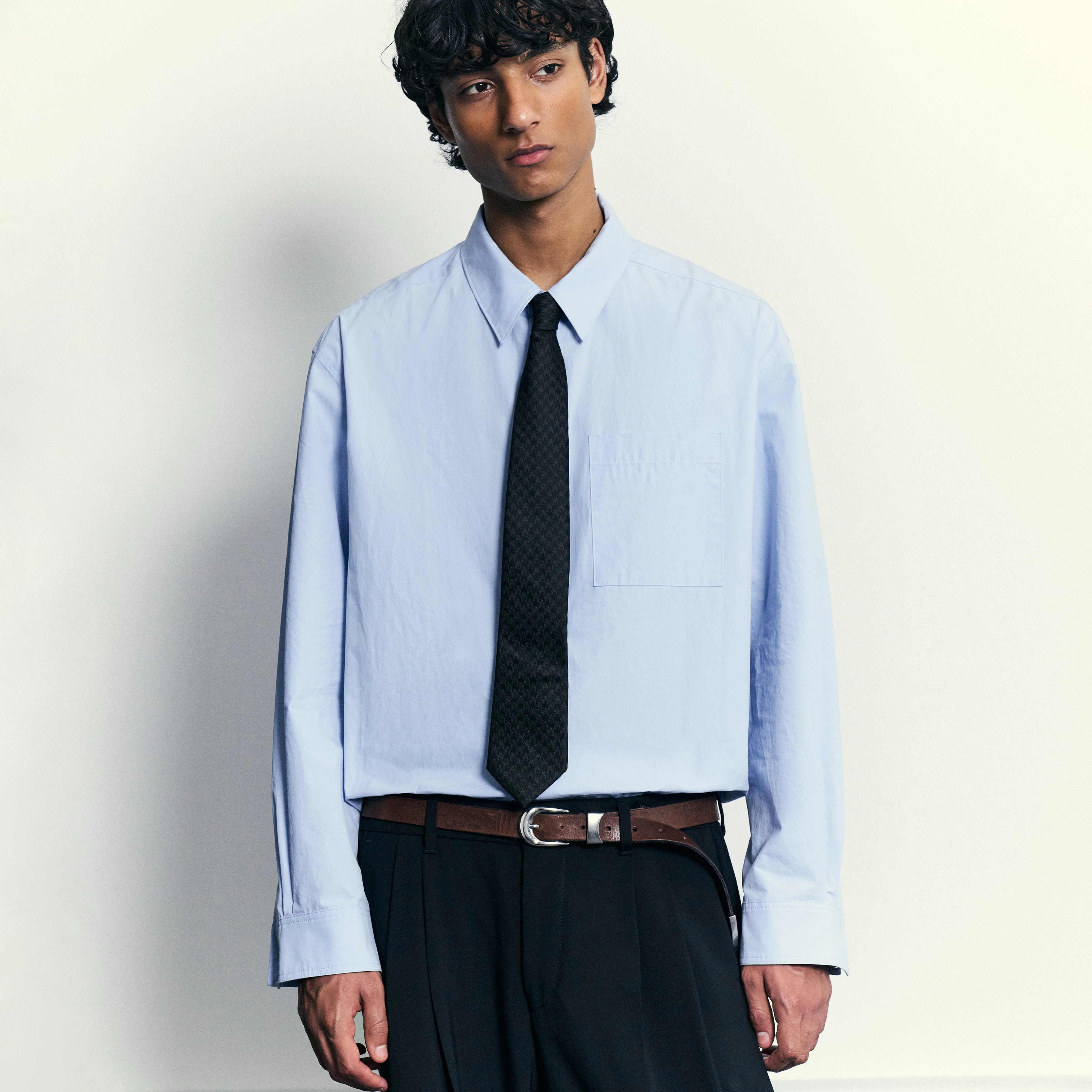 BAUNT - Regular Fit Pure Cotton Shirt - men - blue