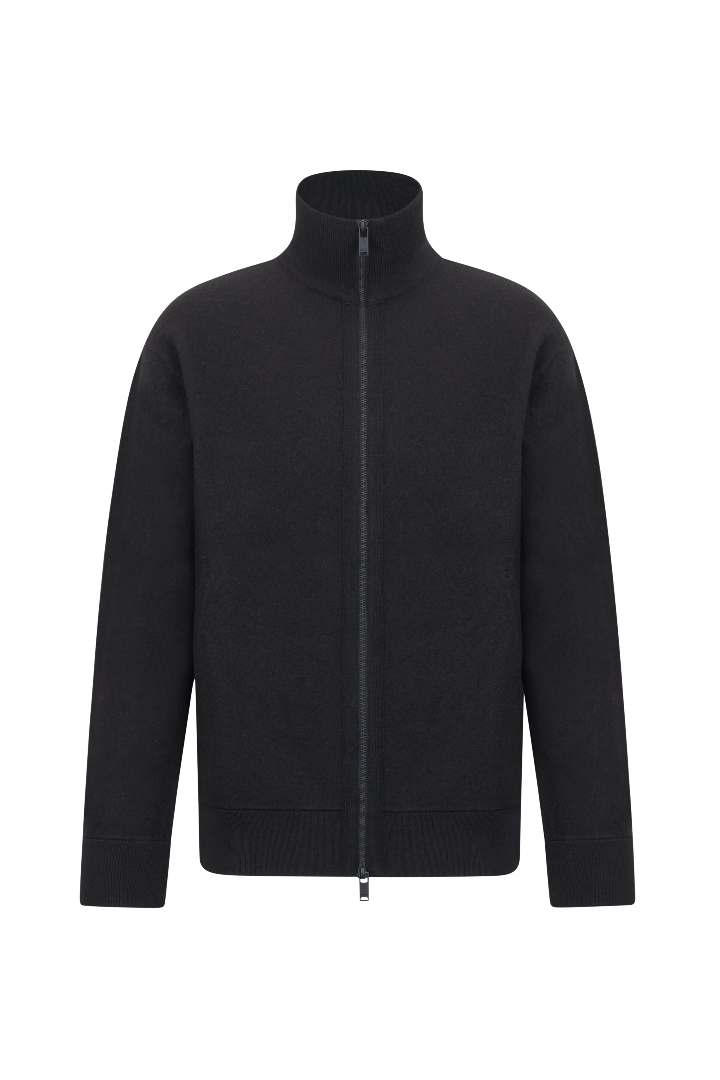 JANOR - Strick-Jacke in 100% Wolle - Herren - schwarz - Freisteller Frontansicht