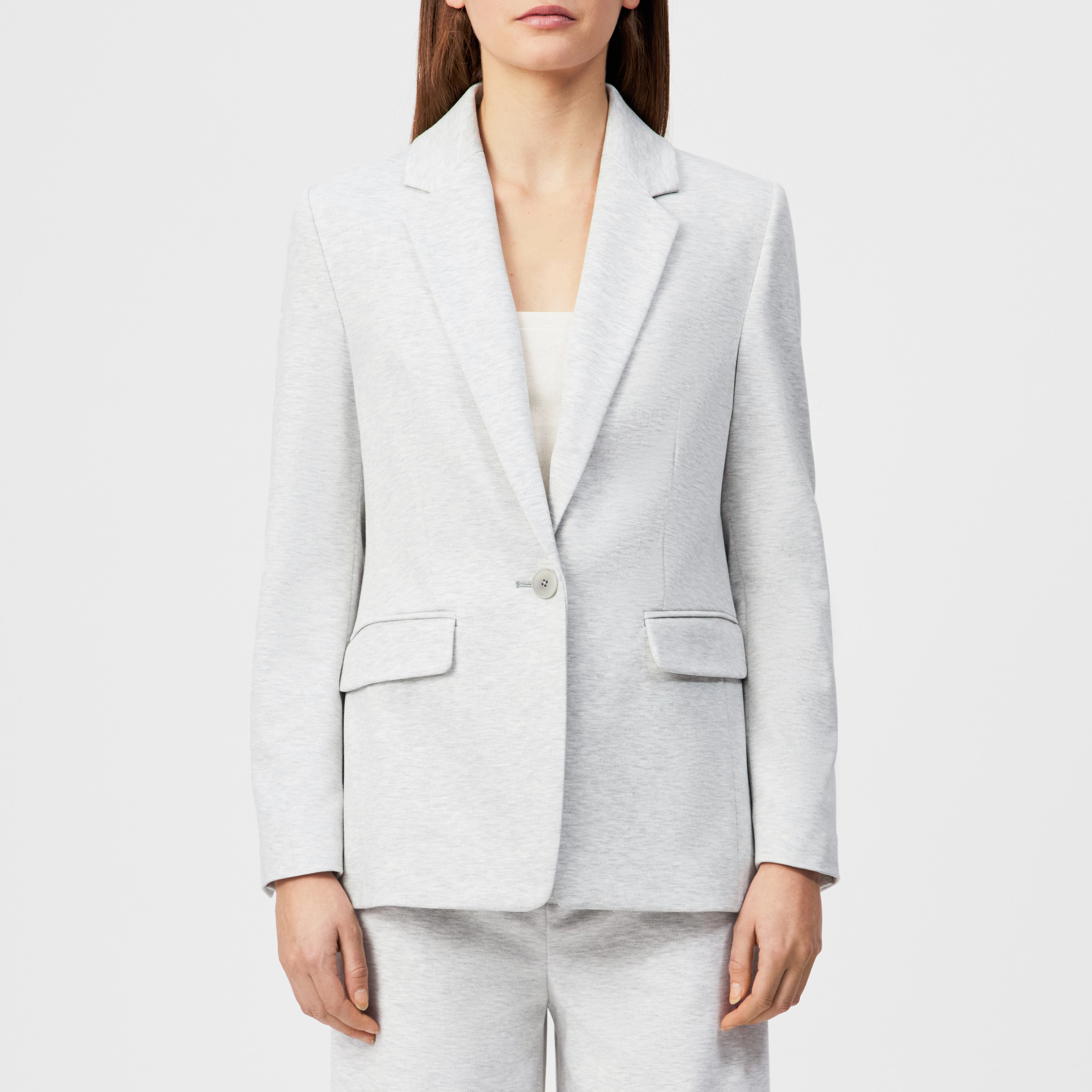 ATLIN_2 - Einknopf-Blazer in Jersey mit Dessin - Damen - grau - Frontansicht