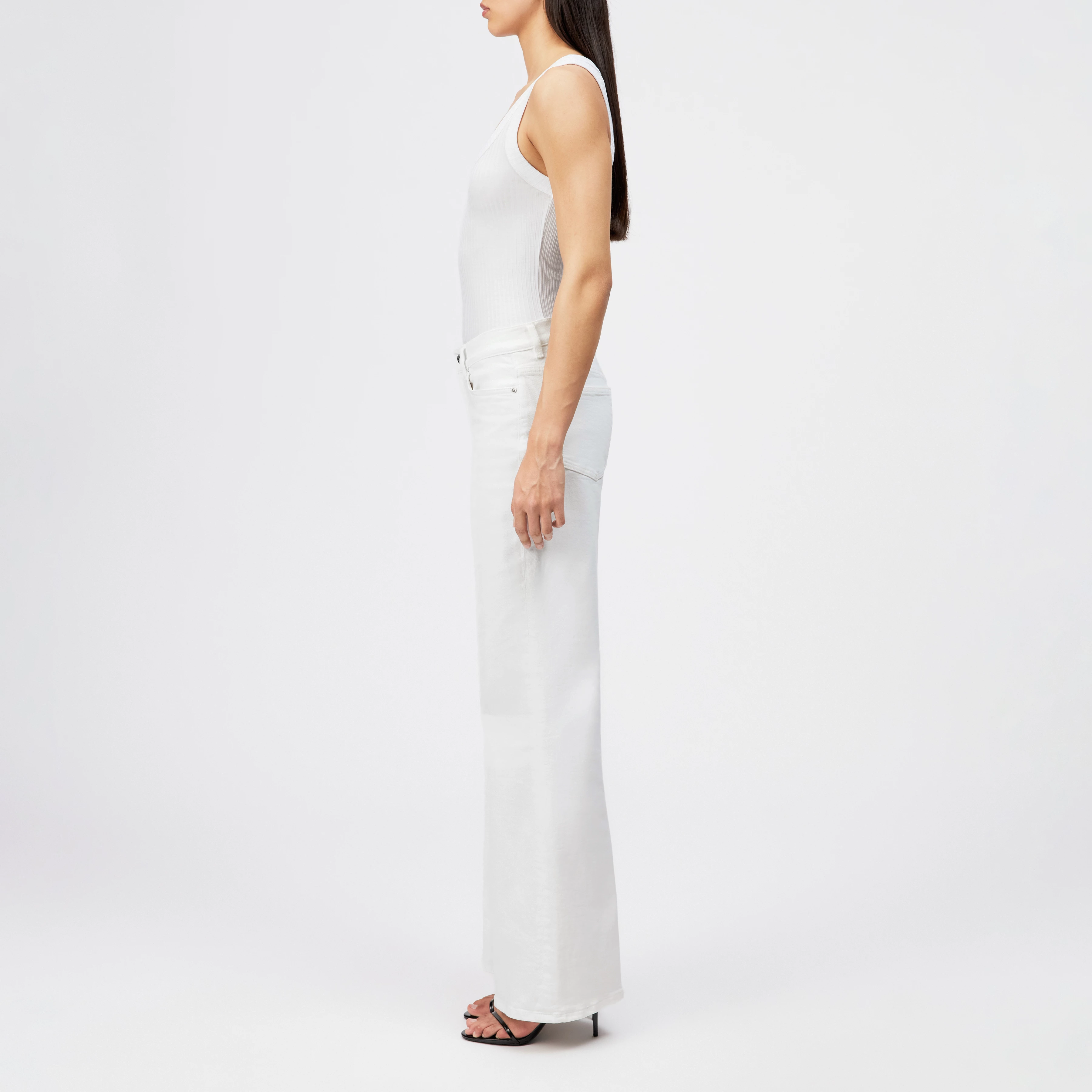 TAVIRA - Ribbed Jersey Tank Top - women - white - Seitenansicht