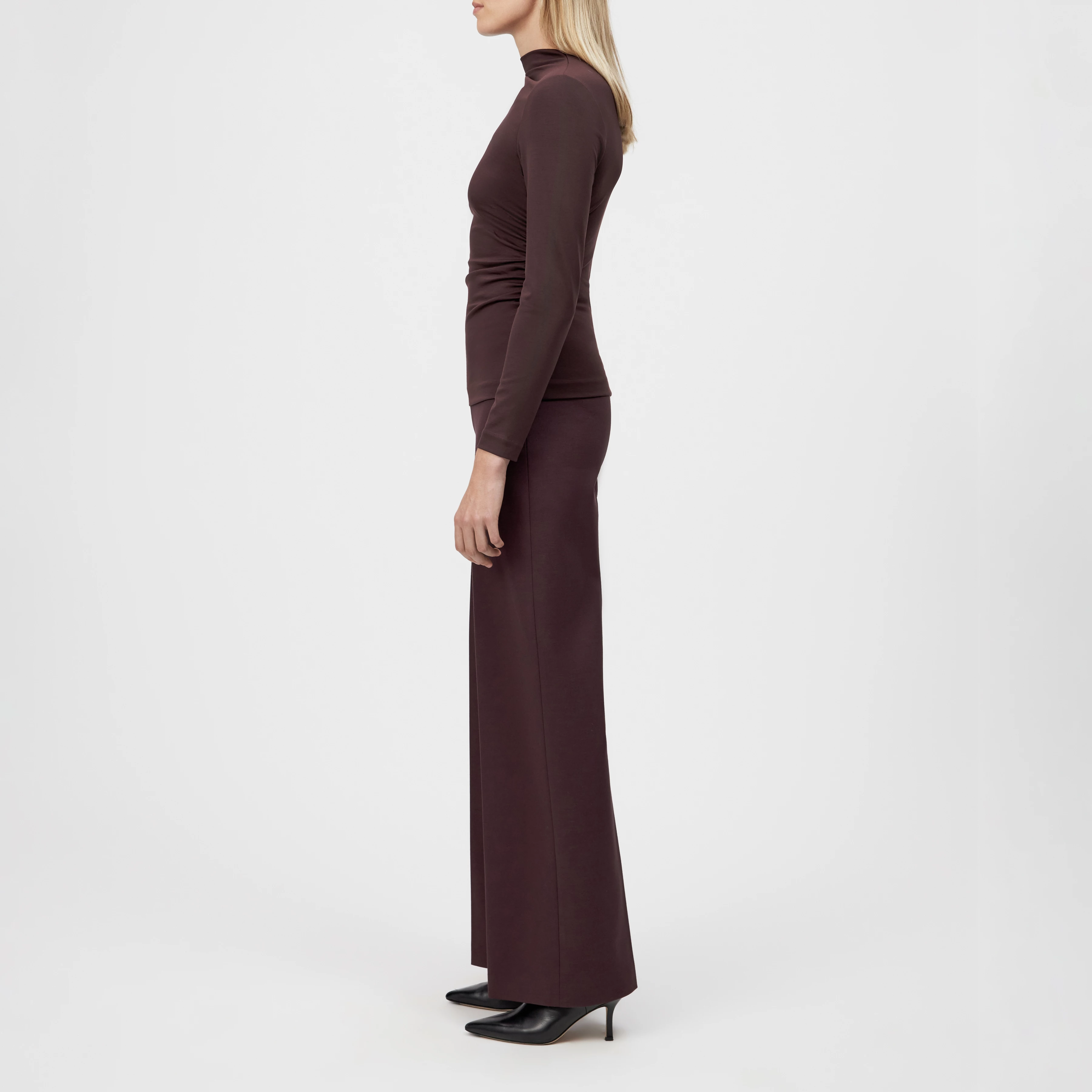 TIRY - Long-sleeved top in lyocell blend - women - red - Seitenansicht