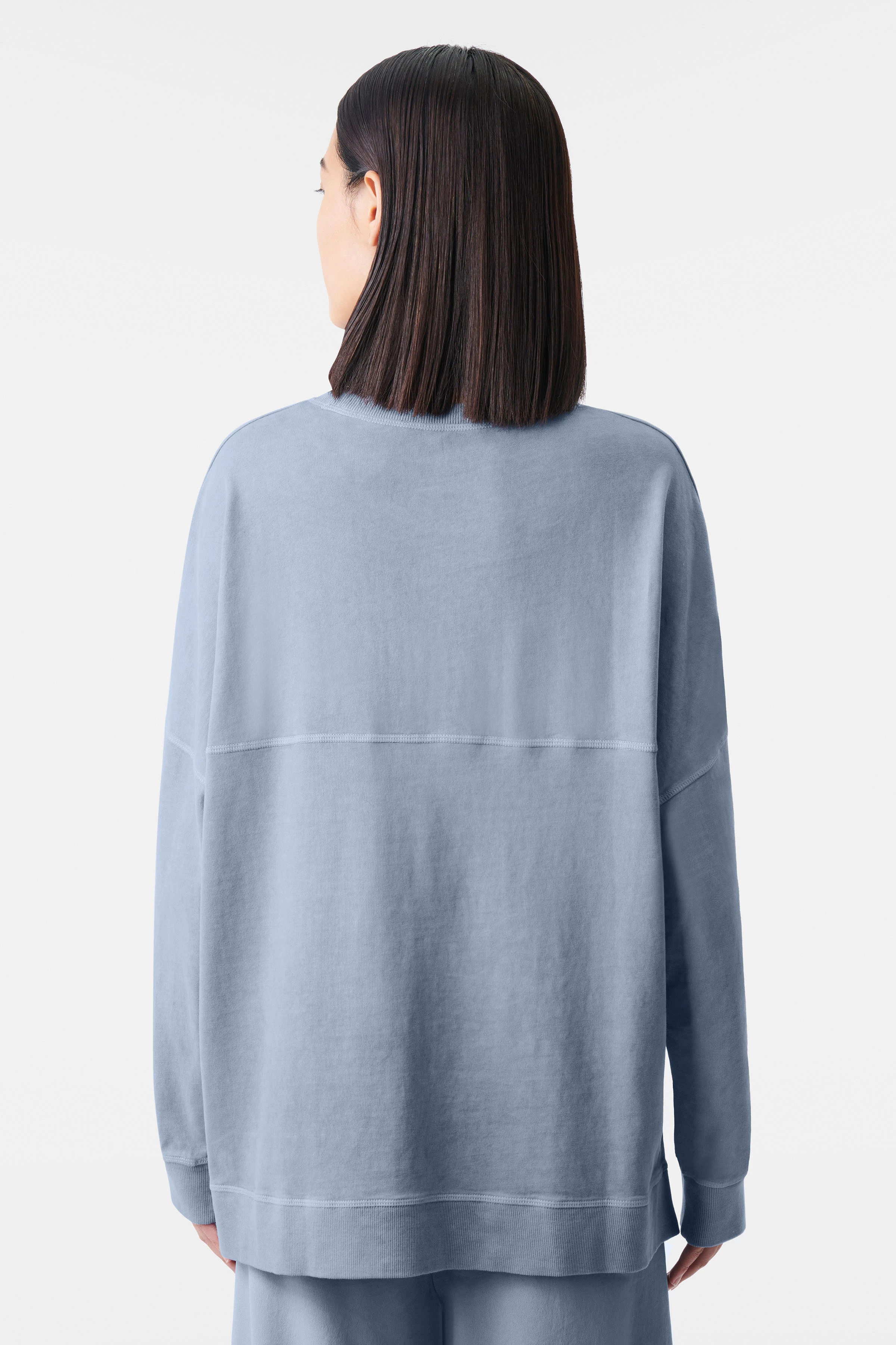 LUNAIA - oversized sweatshirt in a washed look - women - blue - Rückansicht