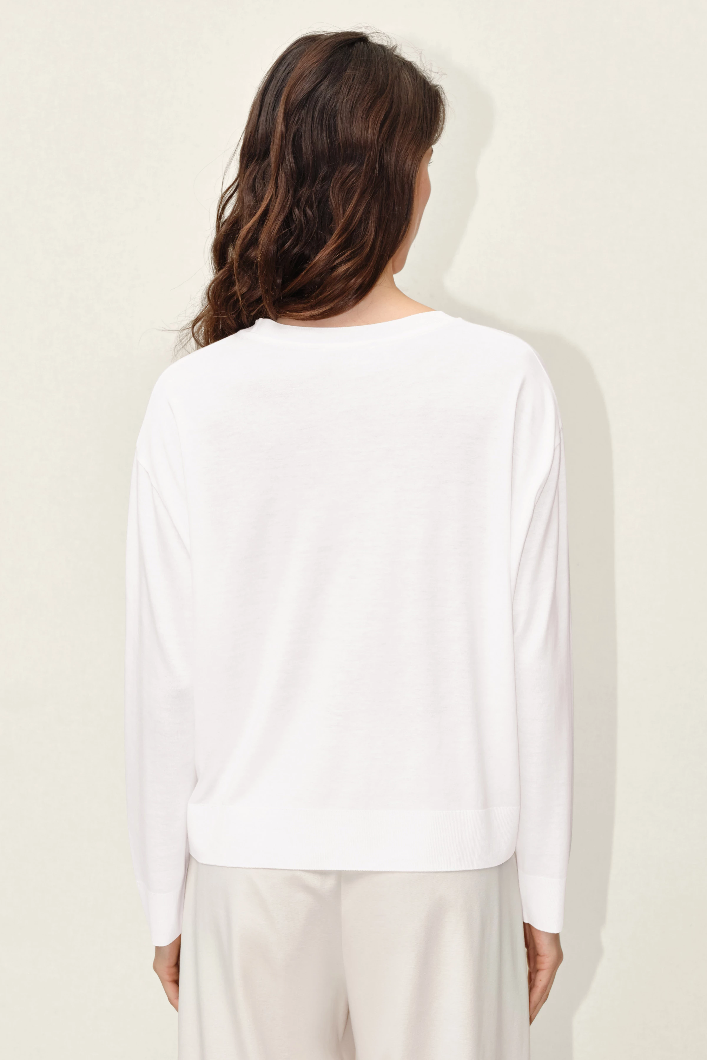 ILMARA - Longsleeve with round neck - women - off white - Rückansicht