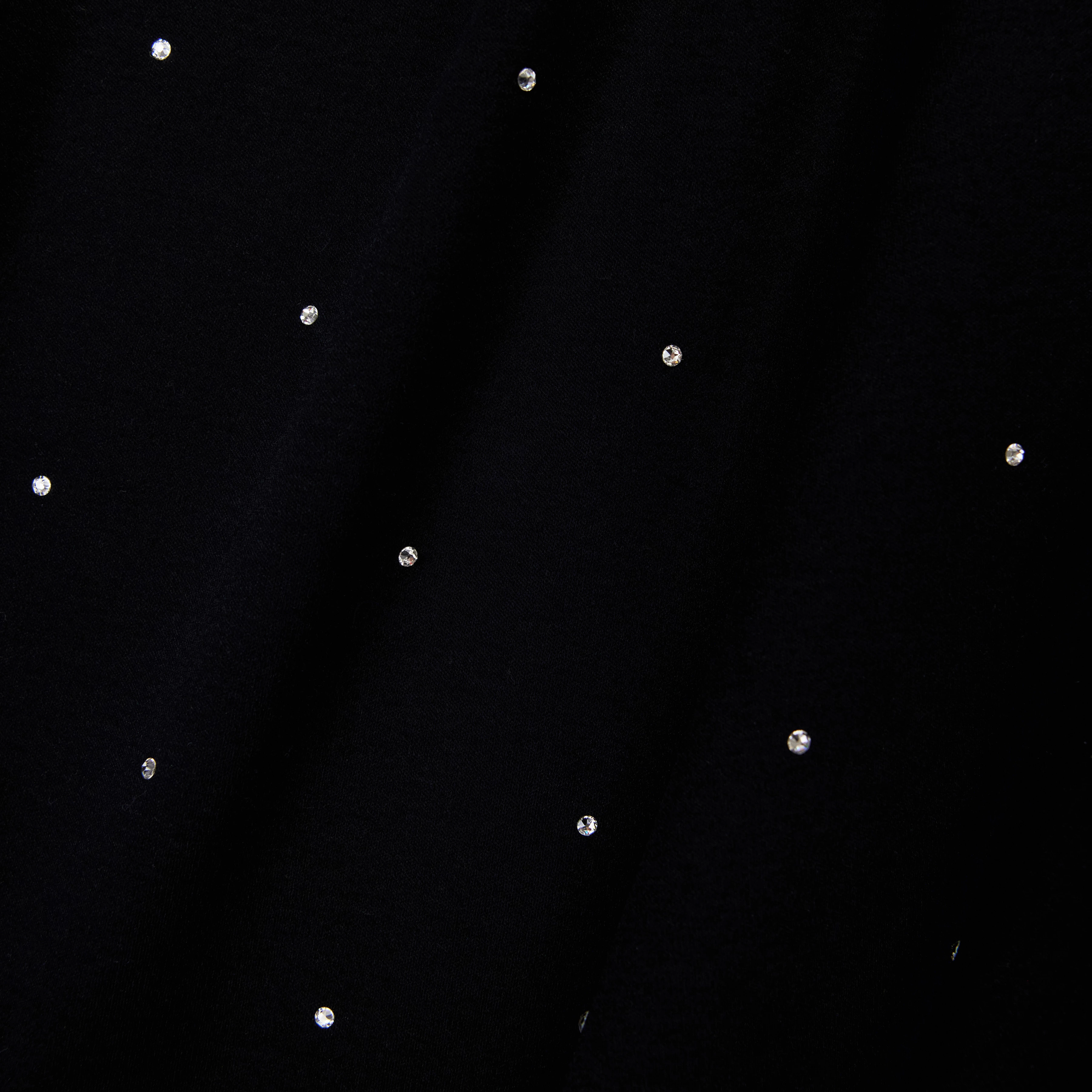 ASTARIA_P2 - Sweatshirt mit Swarovski®-Kristallen in mercerisierter Baumwolle - Damen - schwarz - Materialbild (B2C)