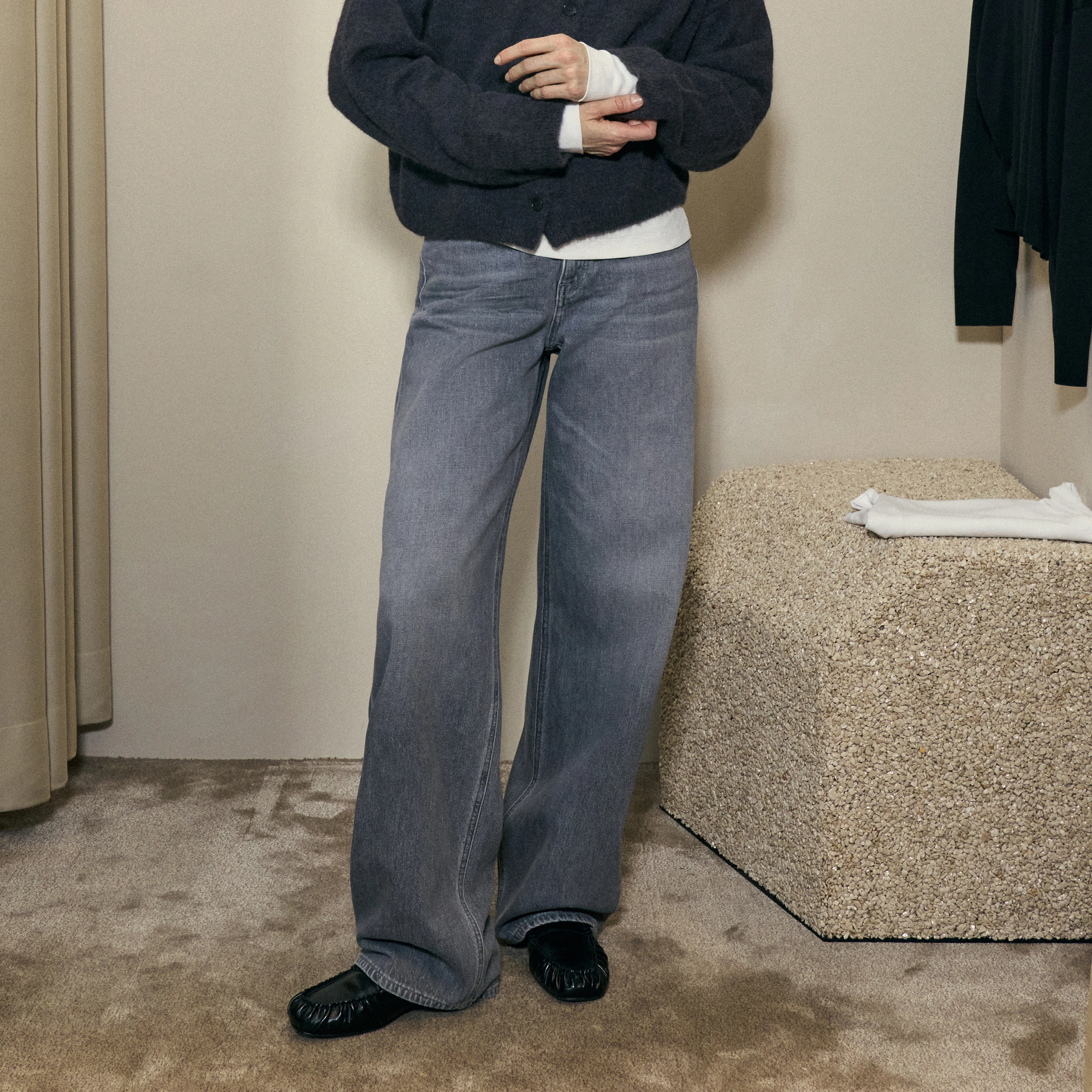 MEDLEY - Pure cotton mid-waist jeans. - women - grey