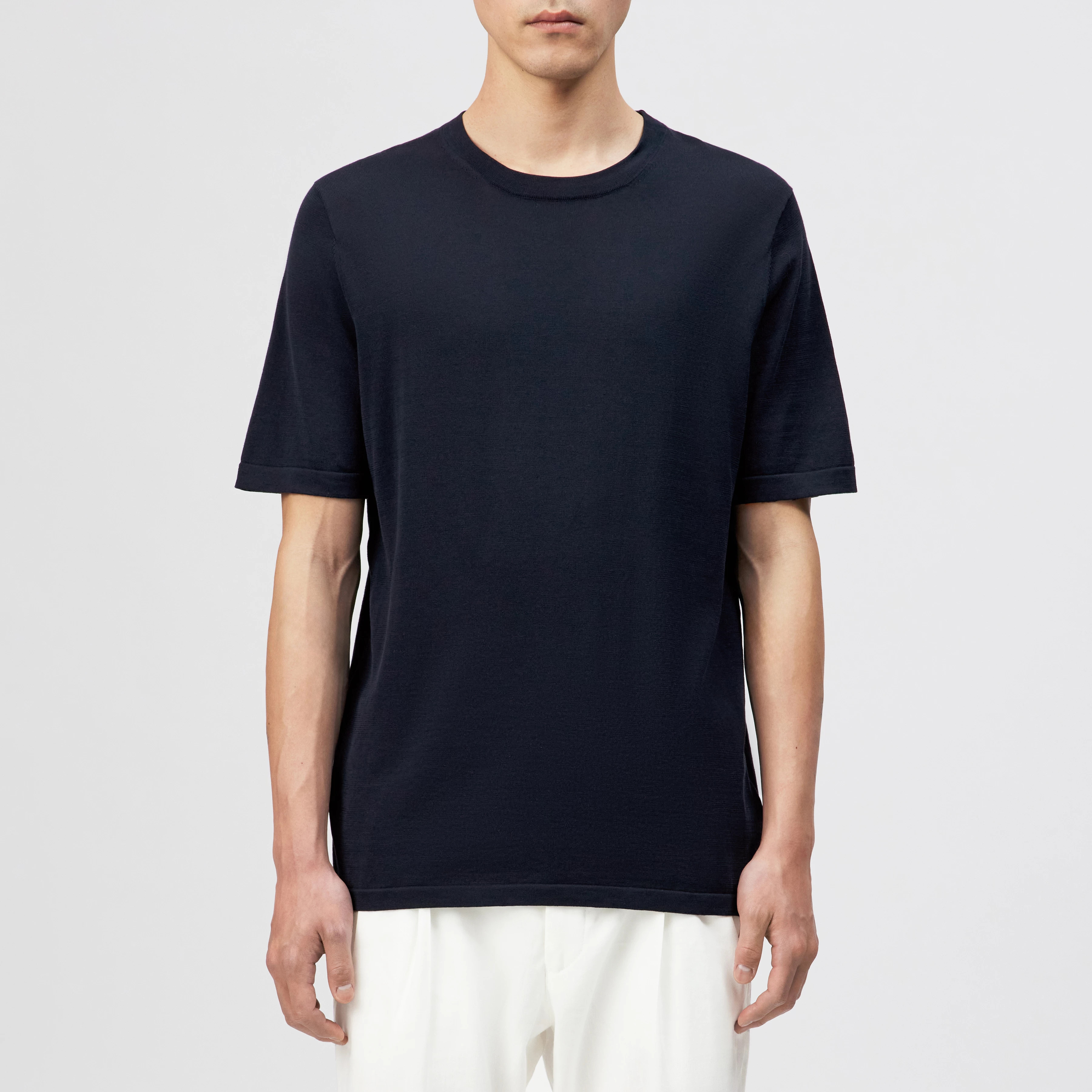 VALENTIN - T-shirt i merceriseret bomuld - men - blå - Frontansicht