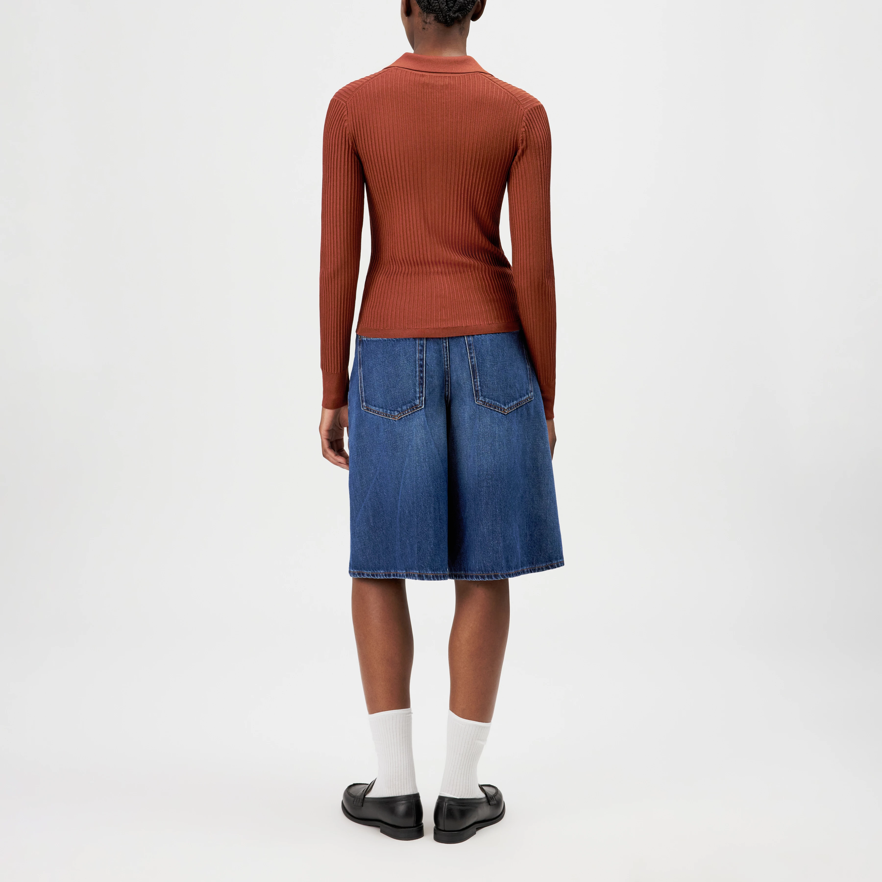 ARHANYA - Cardigan ajusté en maille, pur acétate - women - rouge - Rückansicht