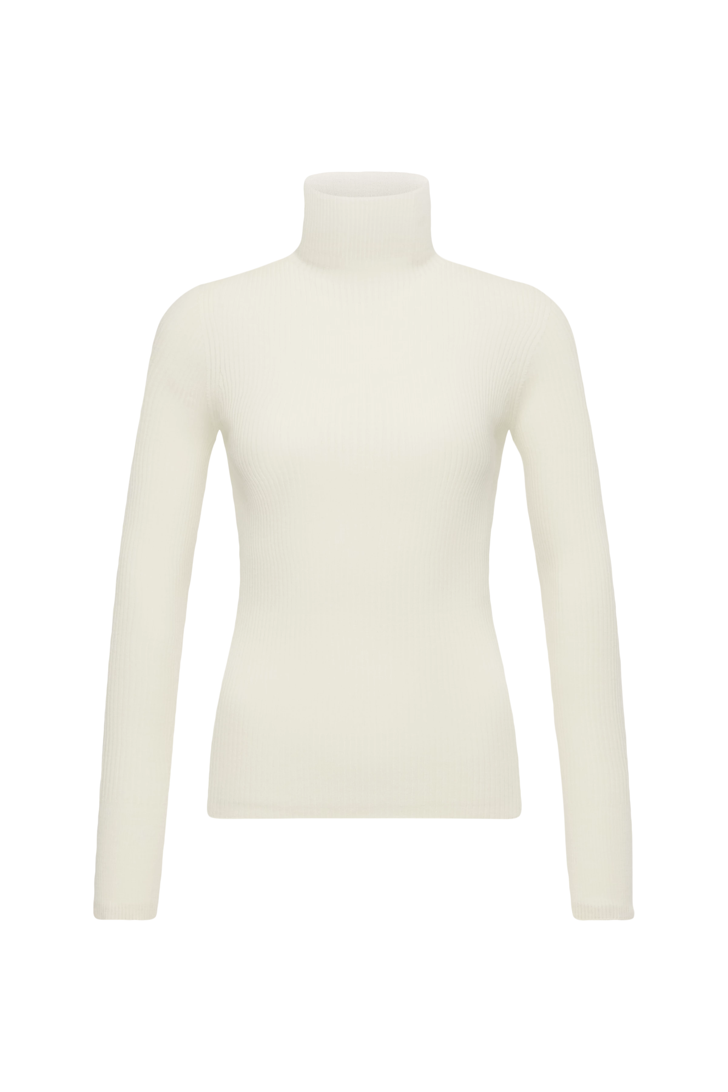 INARI - Rollkragenpullover in fließendem Wollmix - Damen - off white - Freisteller Frontansicht