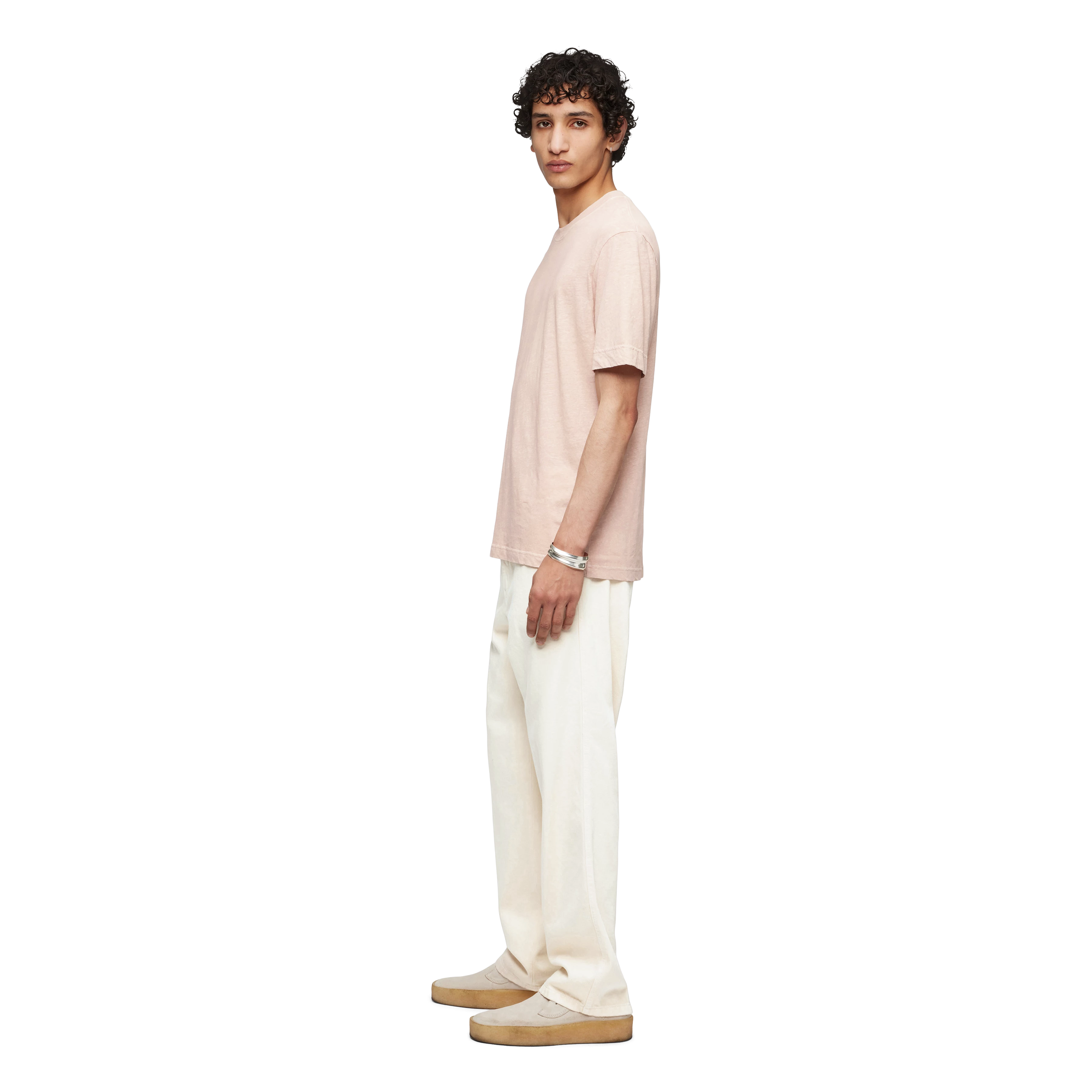 RAPHAEL - T-shirt in linen mix - men - pink - Seitenansicht