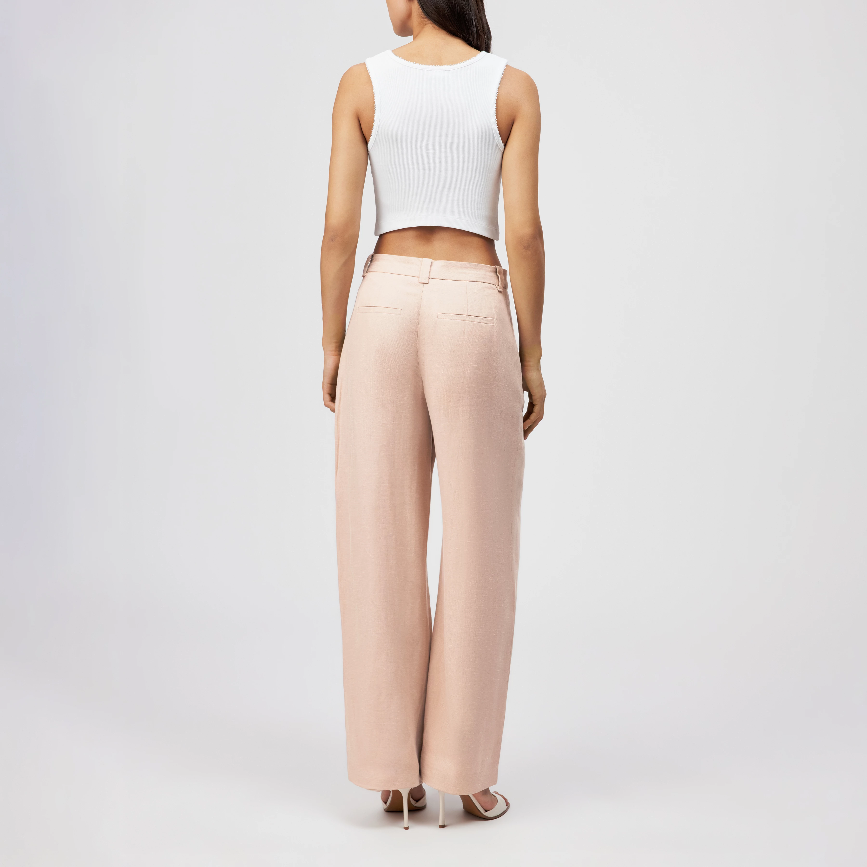 UNPACK - Leinenhose in fließendem Twill - Damen - orange - Rückansicht