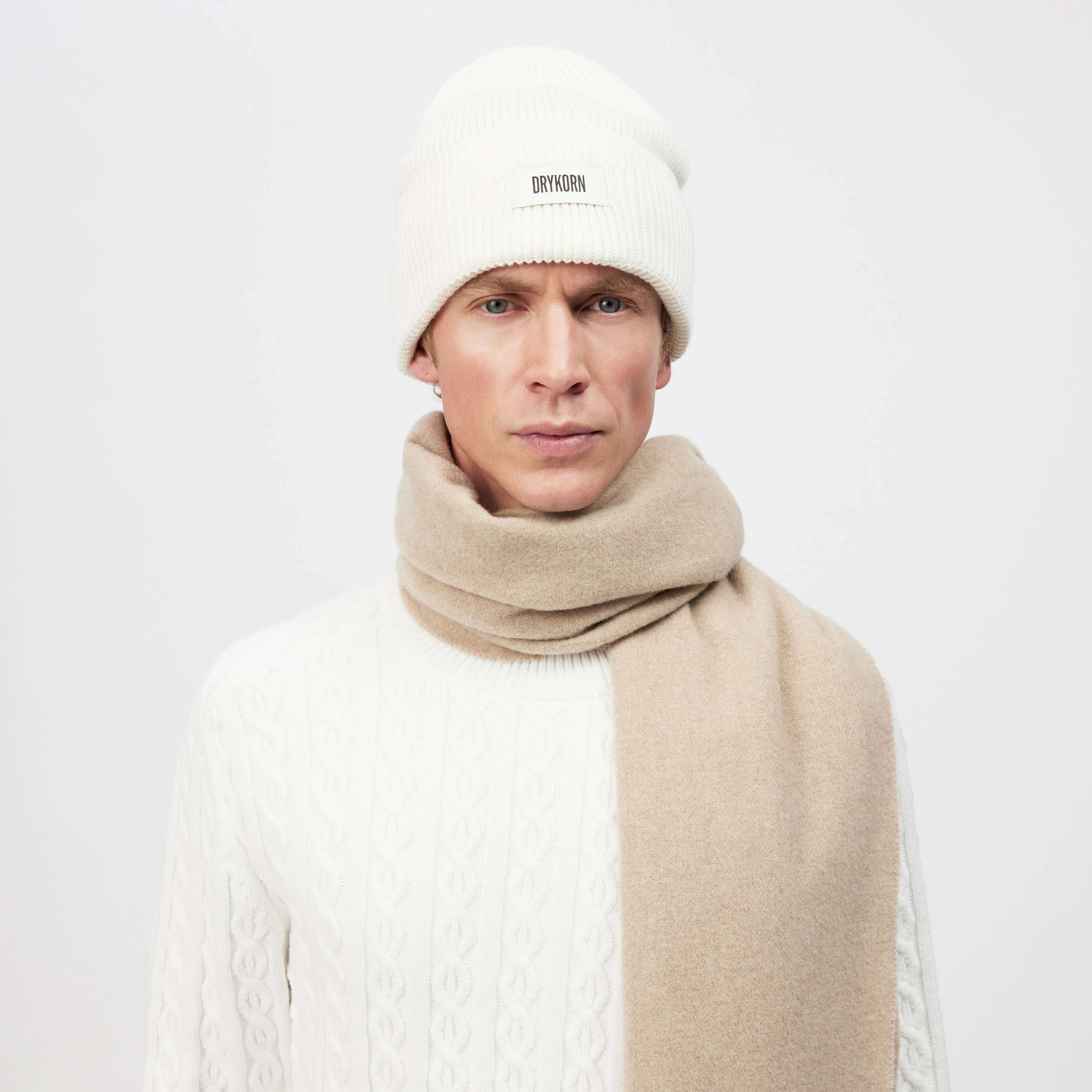 LOAH_3 - Beanie in Baumwoll-Mix - Unisex - off white - Rückansicht
