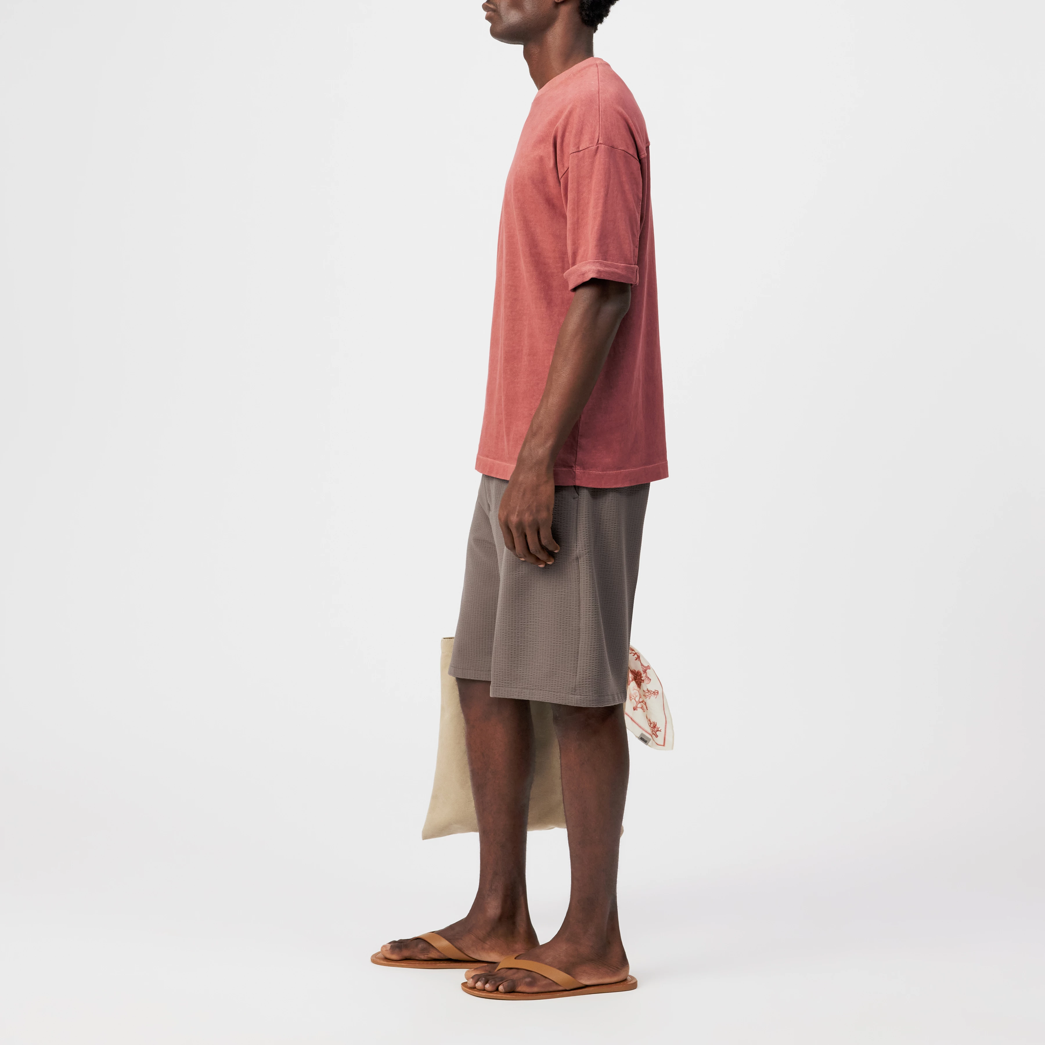 NOLIEN - Loose T-shirt in soft jersey - men - orange - Seitenansicht