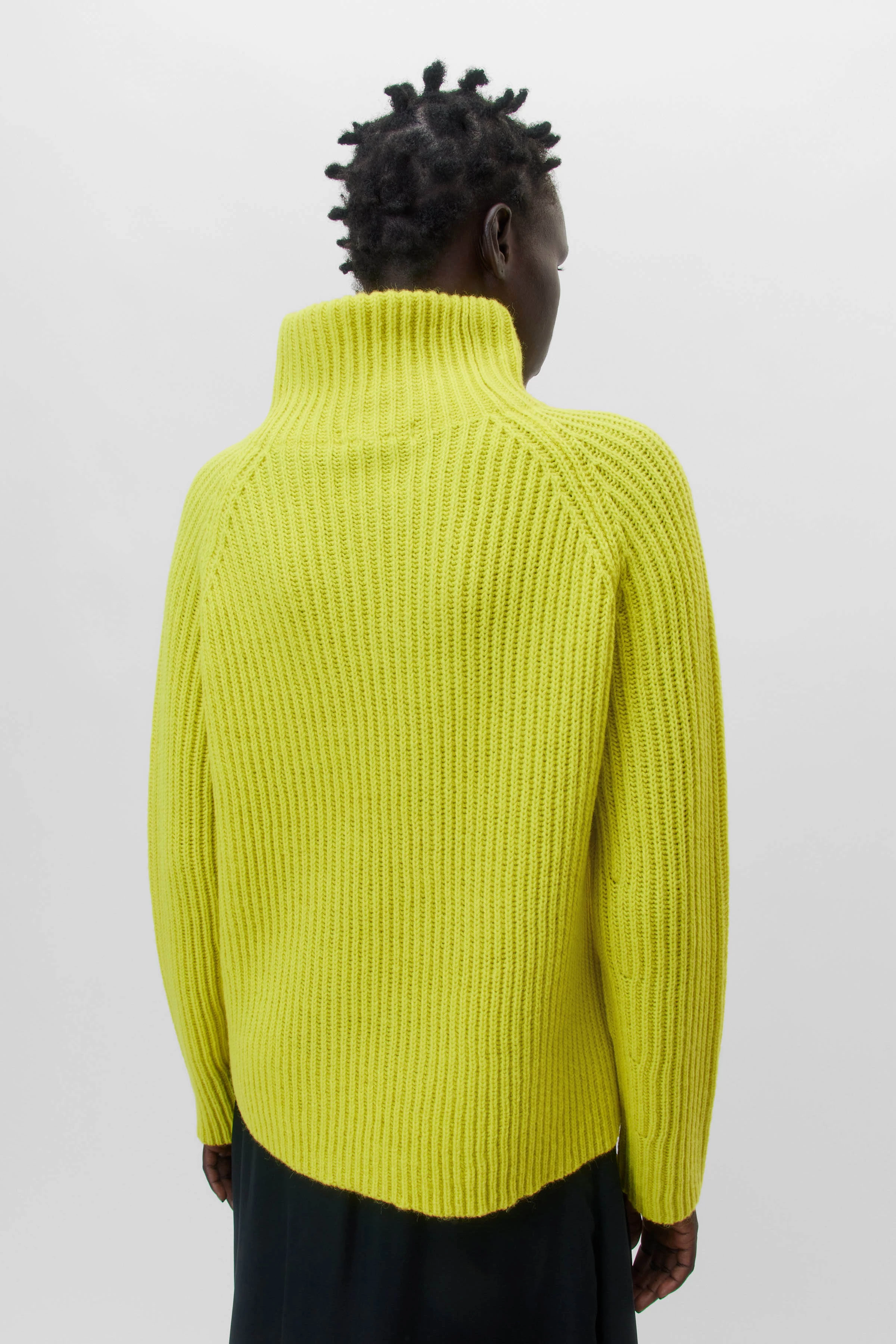 ARWEN - coltrui van alpaca-wolmix - dames - geel - Rückansicht