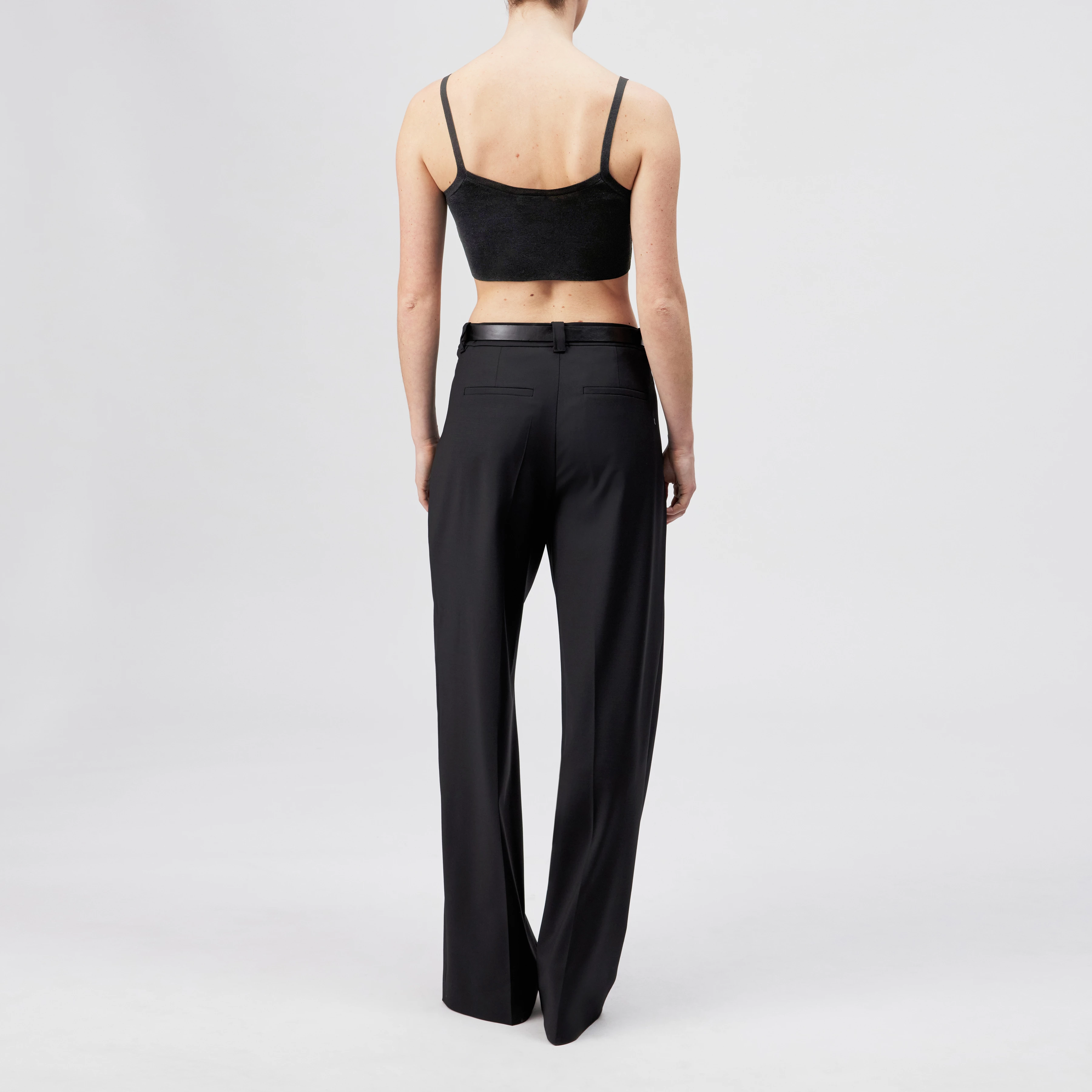 JOSEY - Cropped tank top in matte finish - women - Natural Aluminium - Rückansicht