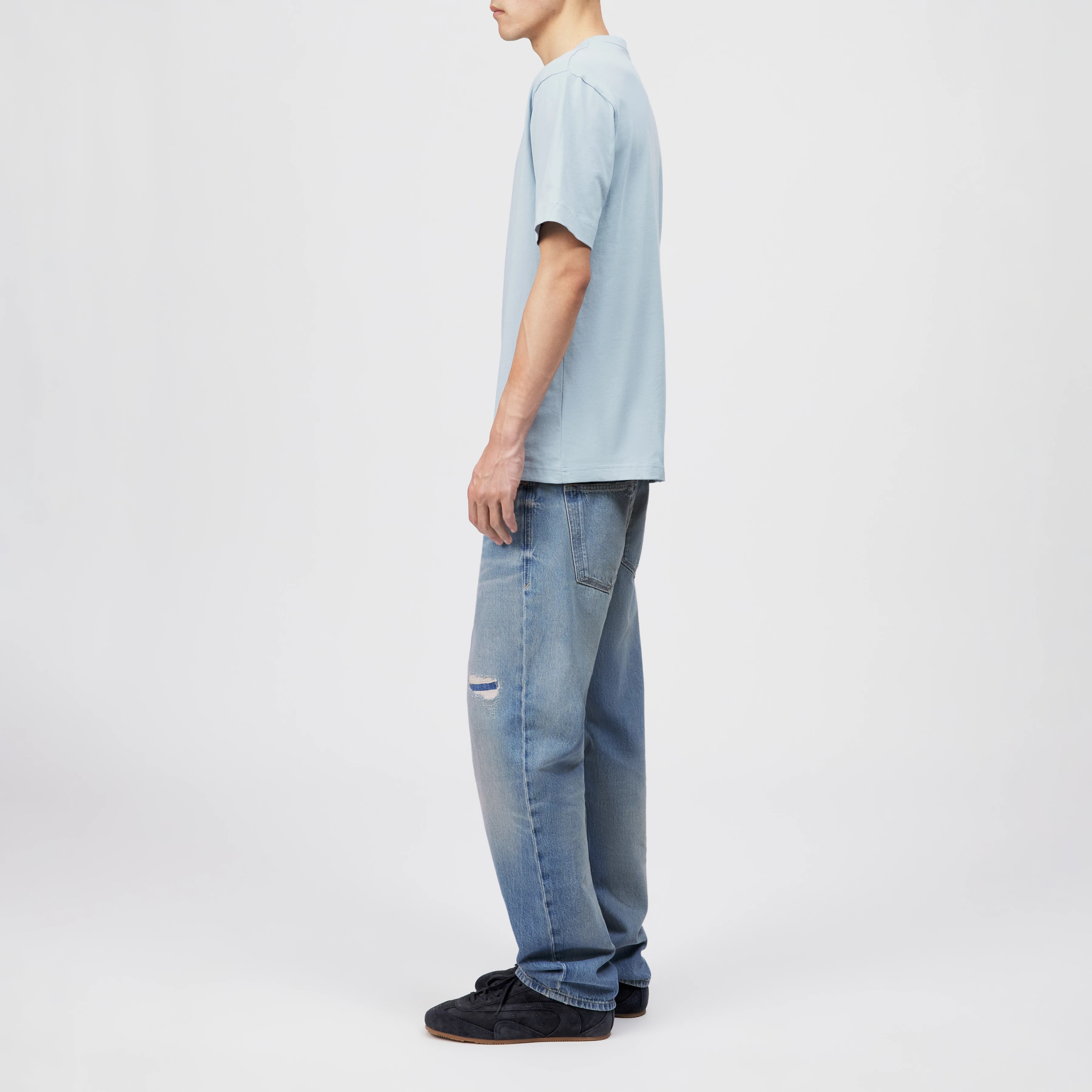 RAPHAEL - T-shirt in pure cotton - men - blue - Seitenansicht