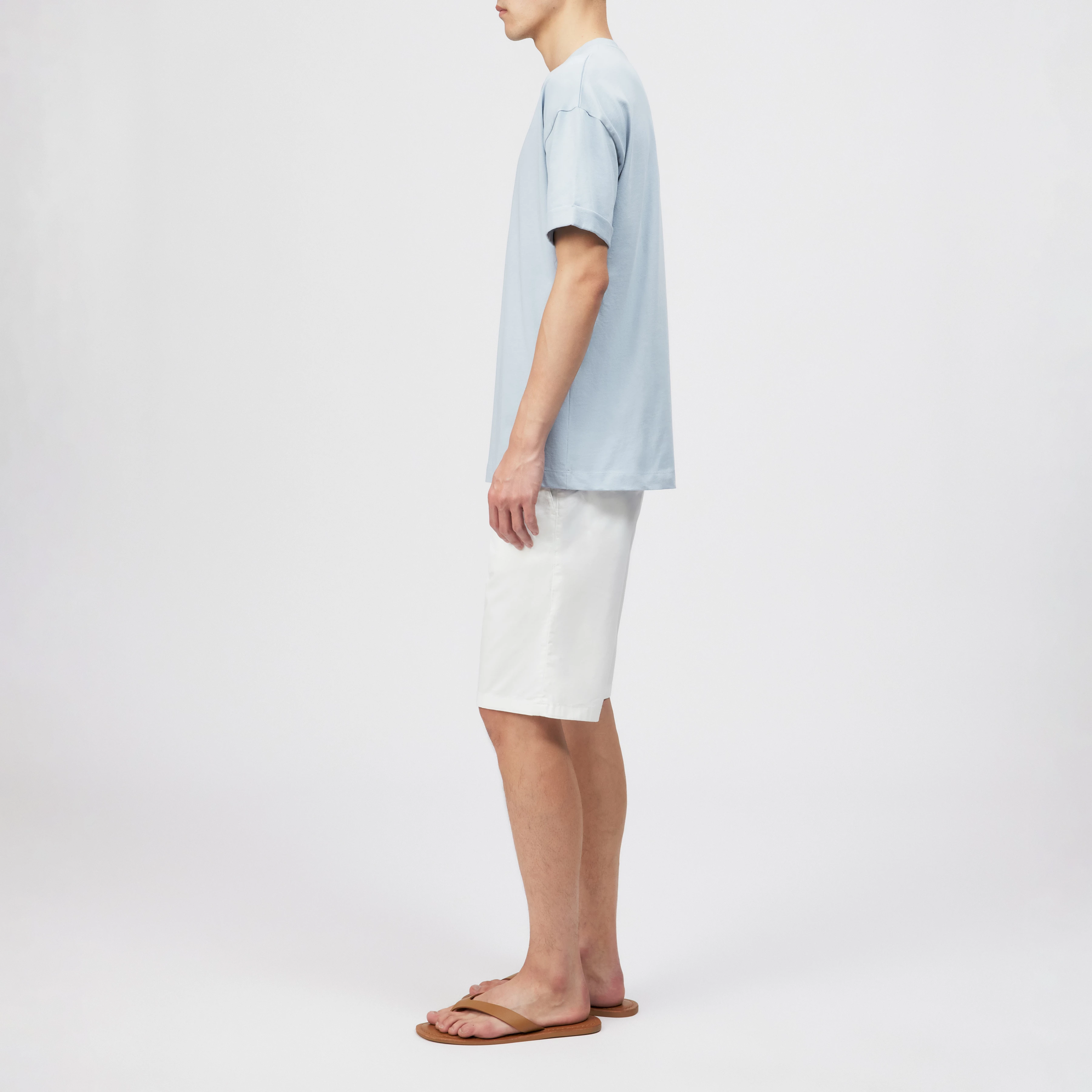 THILO - Relaxed fit T-shirt in pure cotton - men - blue - Seitenansicht