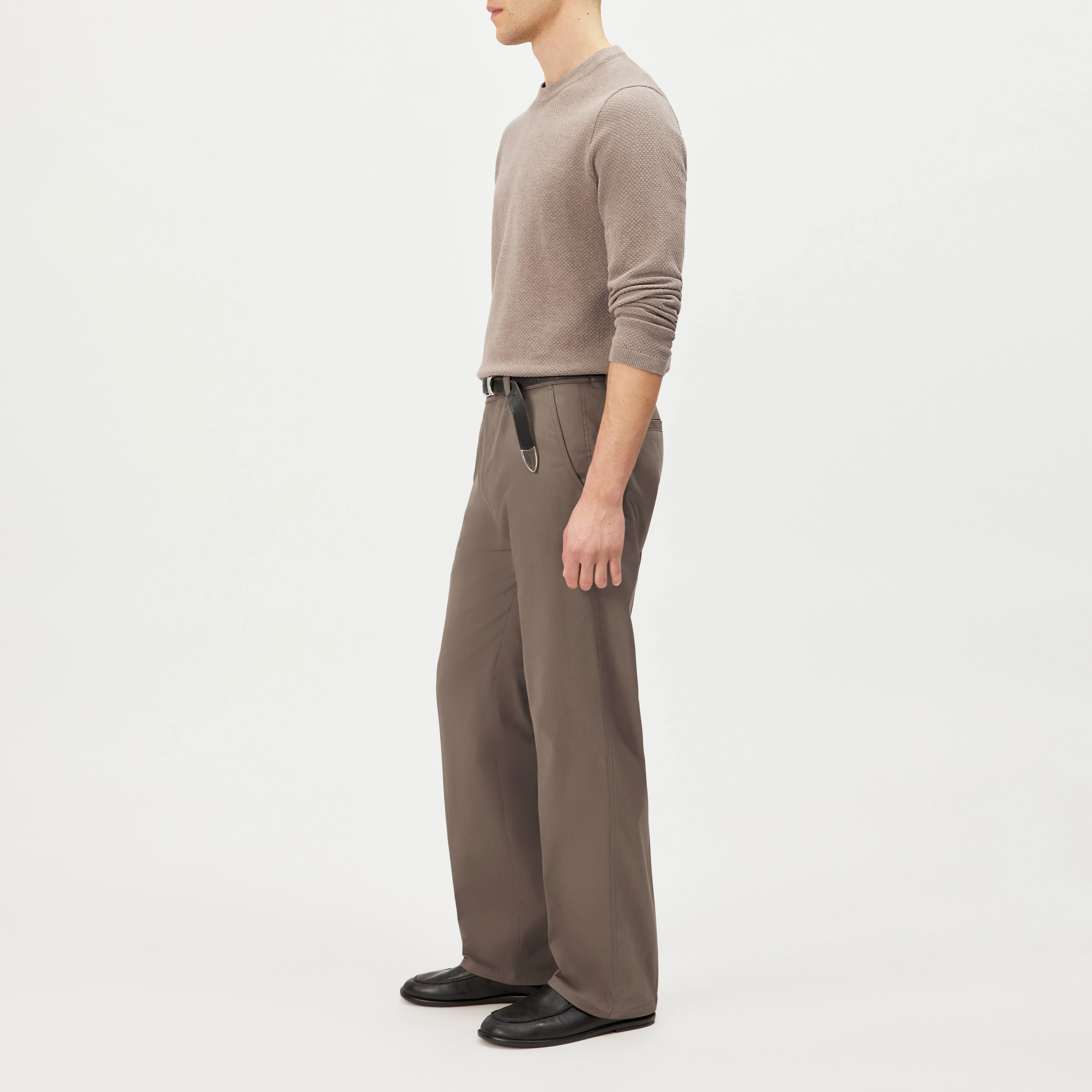 TAVIC - Modern chinos in cotton gabardine - men - brown - Seitenansicht