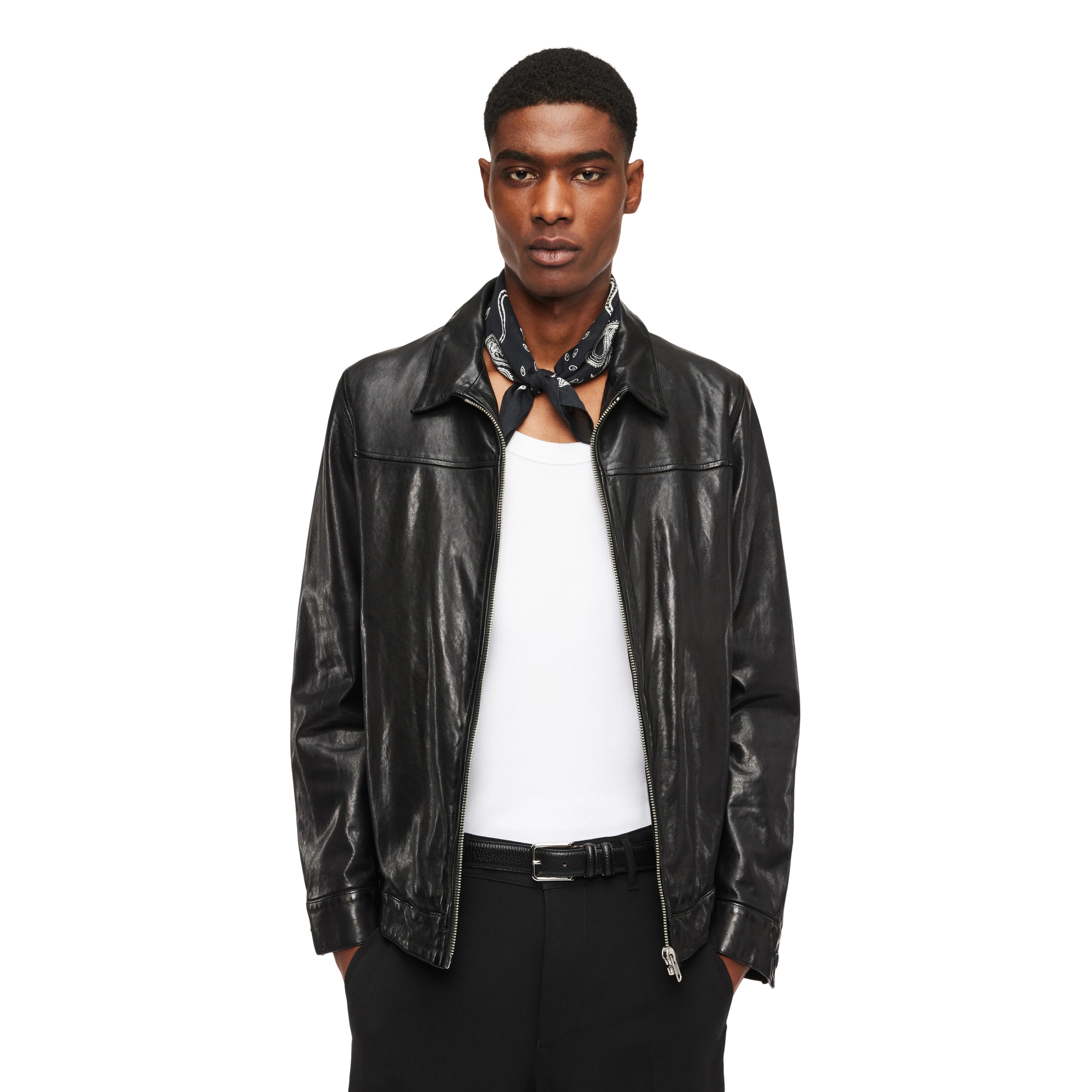 Men leather jacket RIKKA in black from DRYKORN Men leather jacket RIKKA in black from DRYKORN