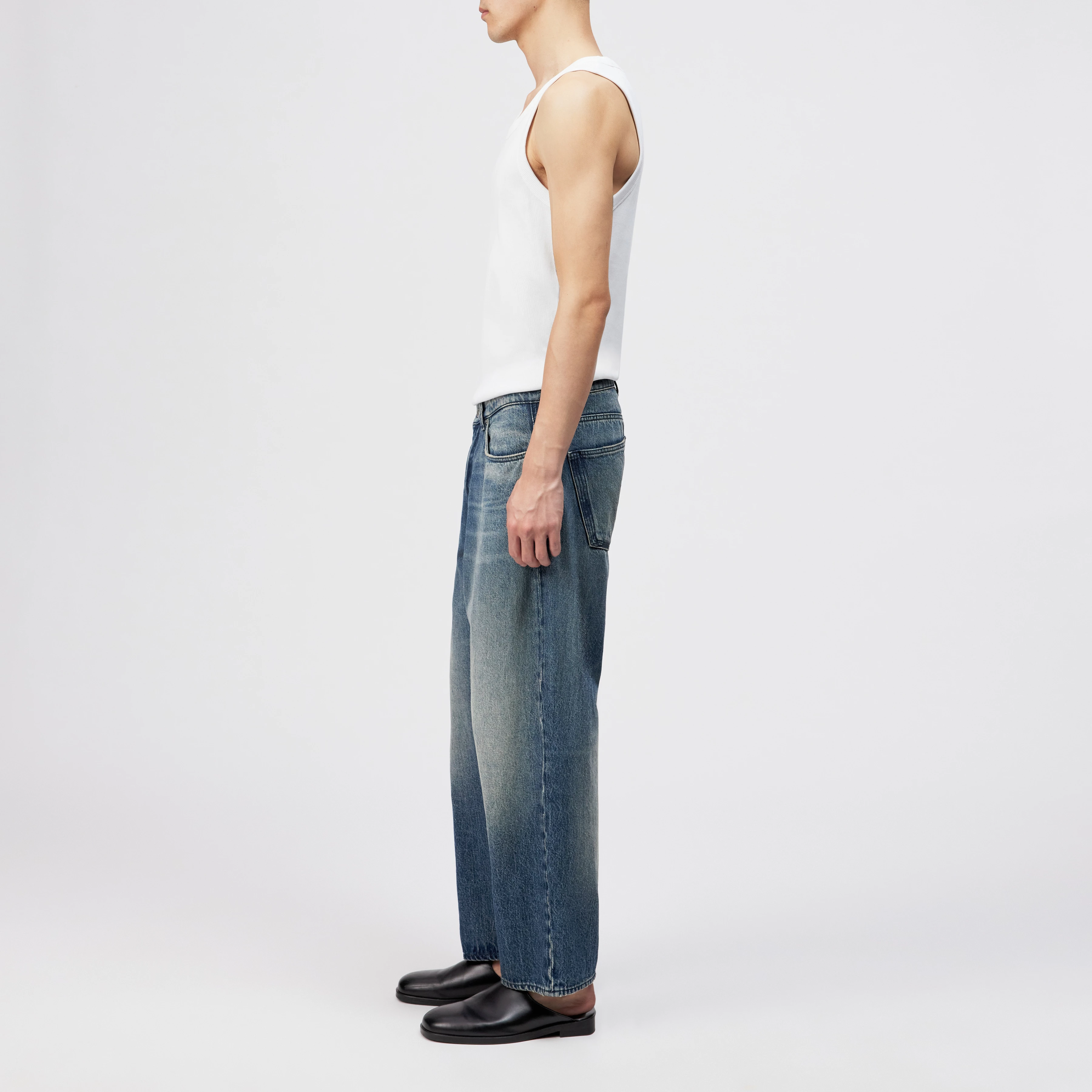 RAWDY - Tapered Jeans in Mid-Blue Denim - Herren - blau - Seitenansicht