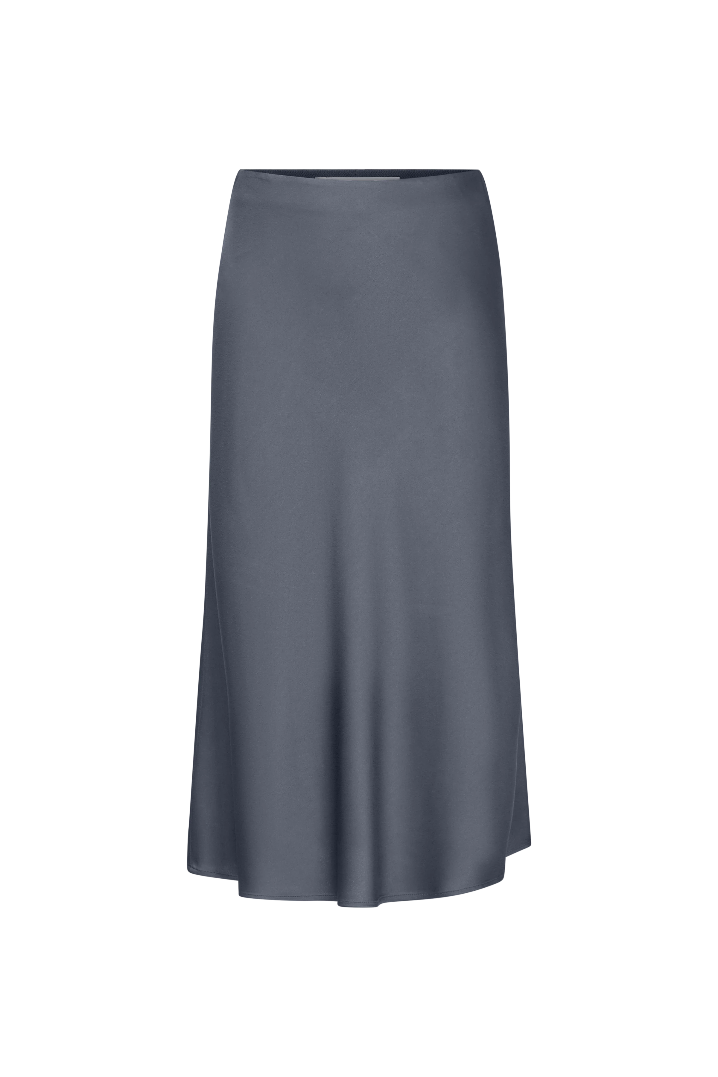 URA - Mid-length slip skirt in satin - women - grey - Freisteller Frontansicht