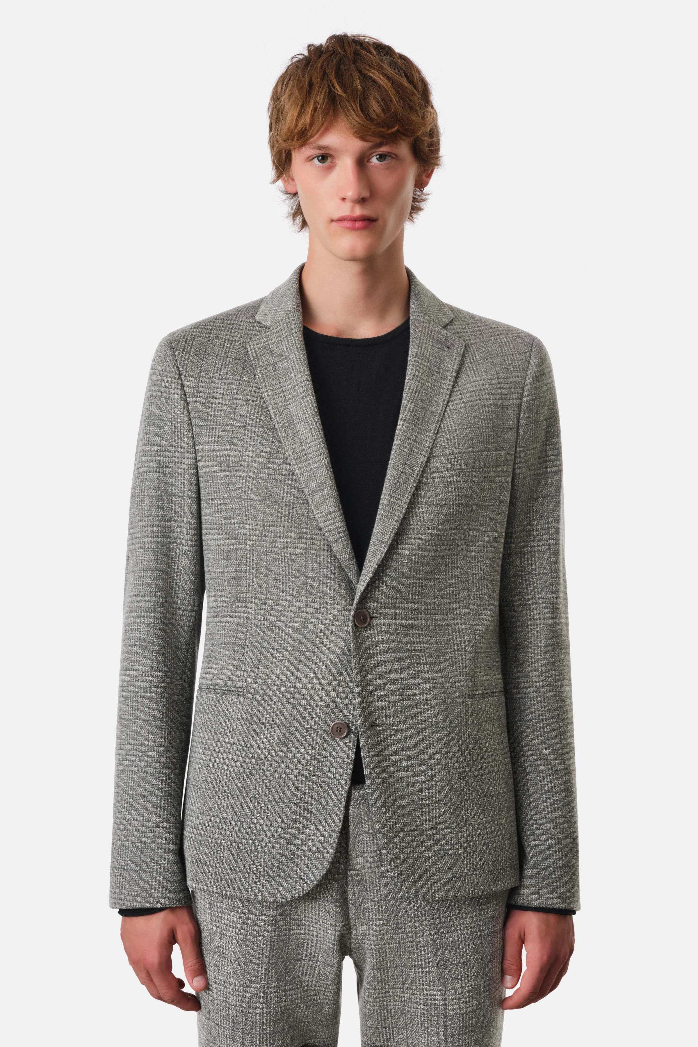HORLEY - slim fit jacket with drop tail in italian jersey - men - grey - Frontansicht