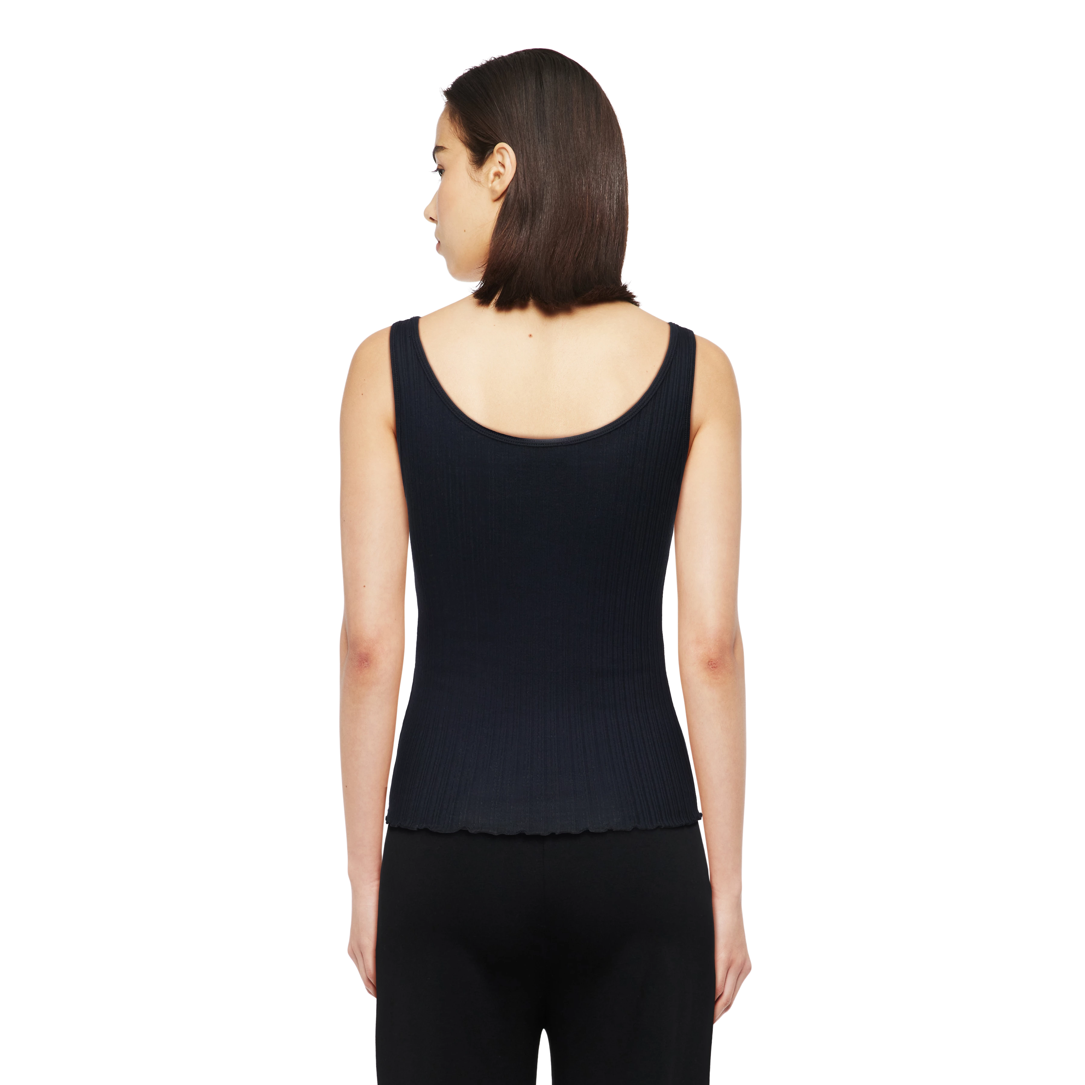 VENDICA - Jersey top in blended cotton modal - women - Natural Aluminium - Rückansicht