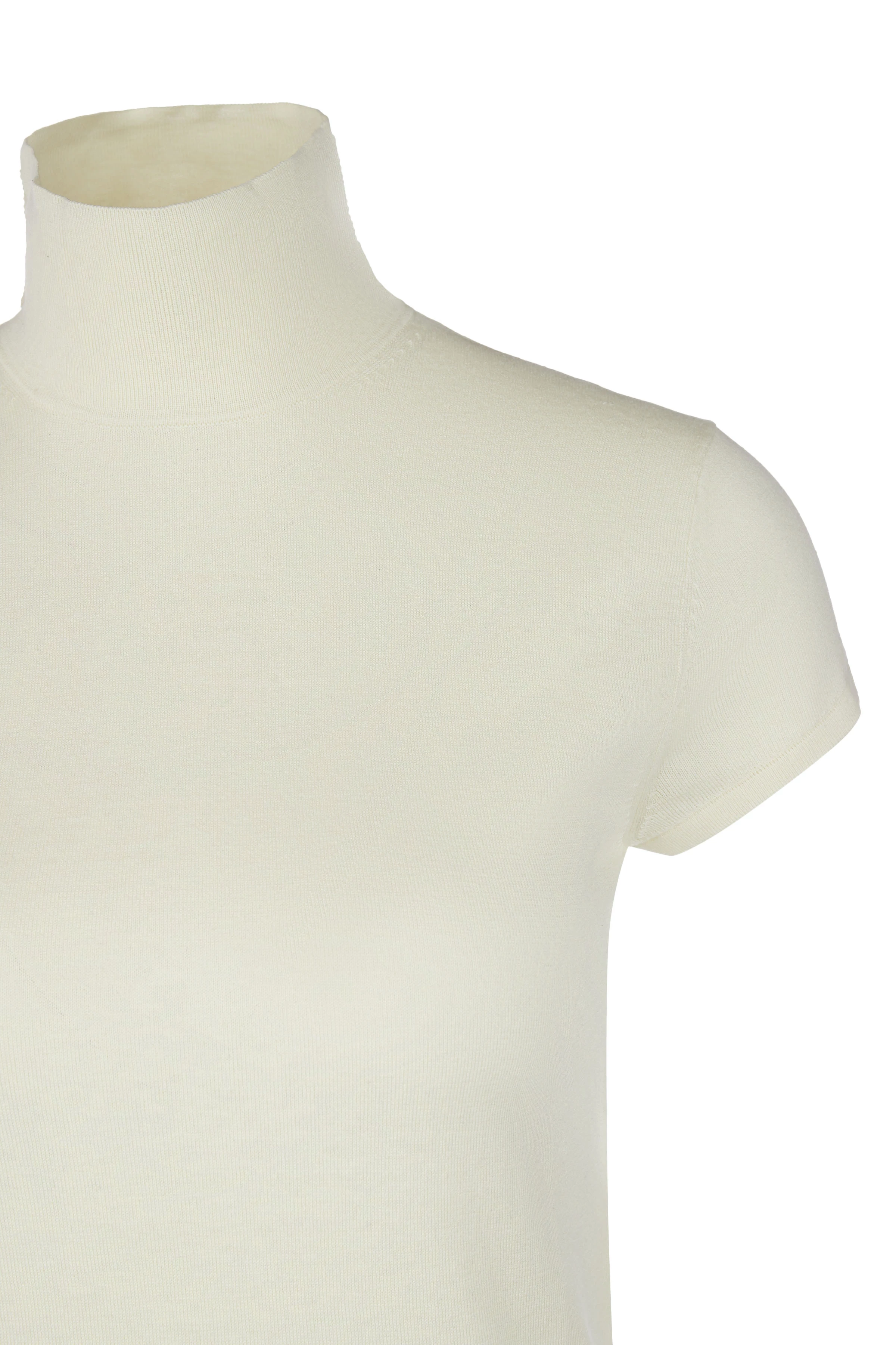 IRIMA - Baumwoll-Seide-Mix T-Shirt - Damen - off white - Freisteller Detailansicht