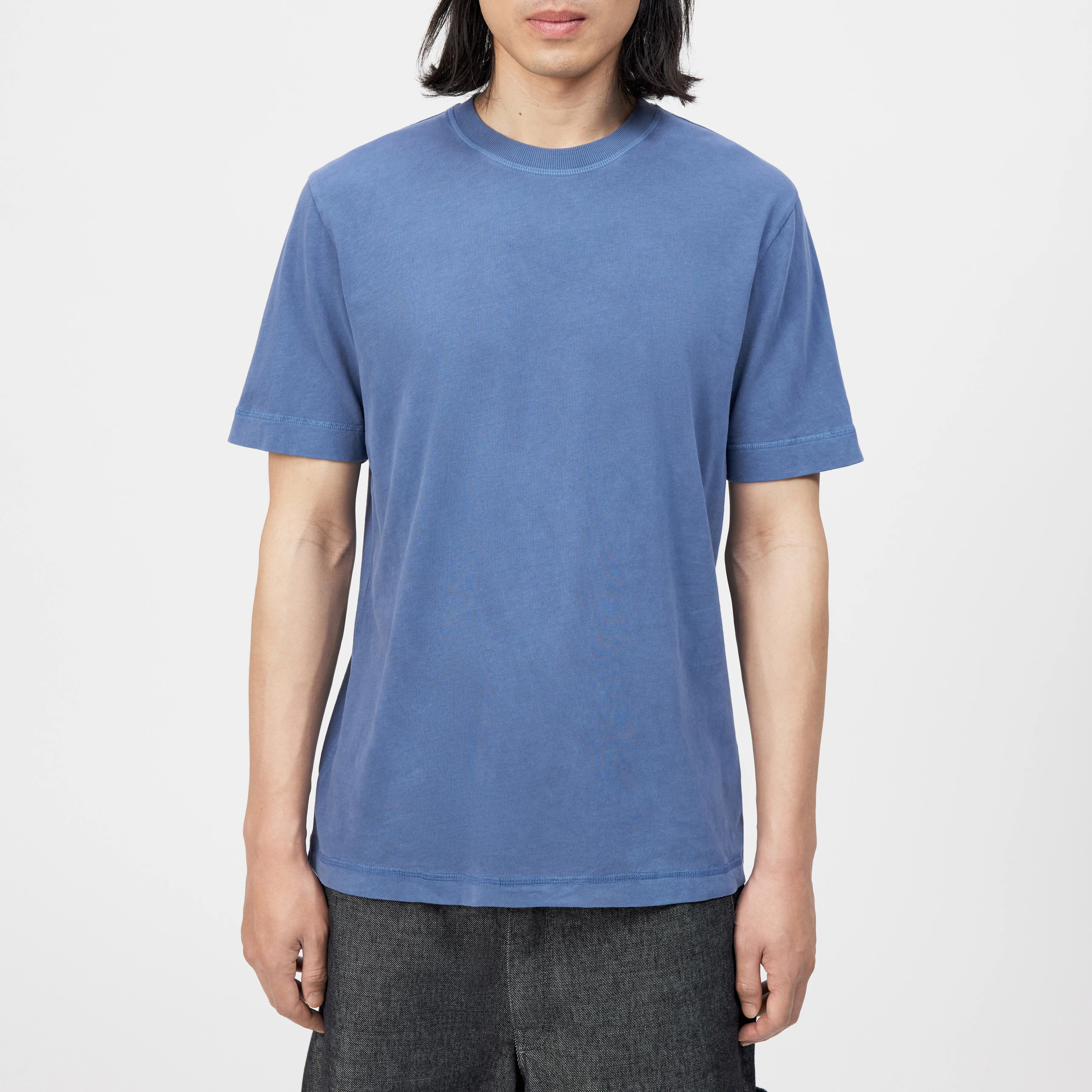 RAPHAEL - T-shirt in washed look - men - blue - Frontansicht
