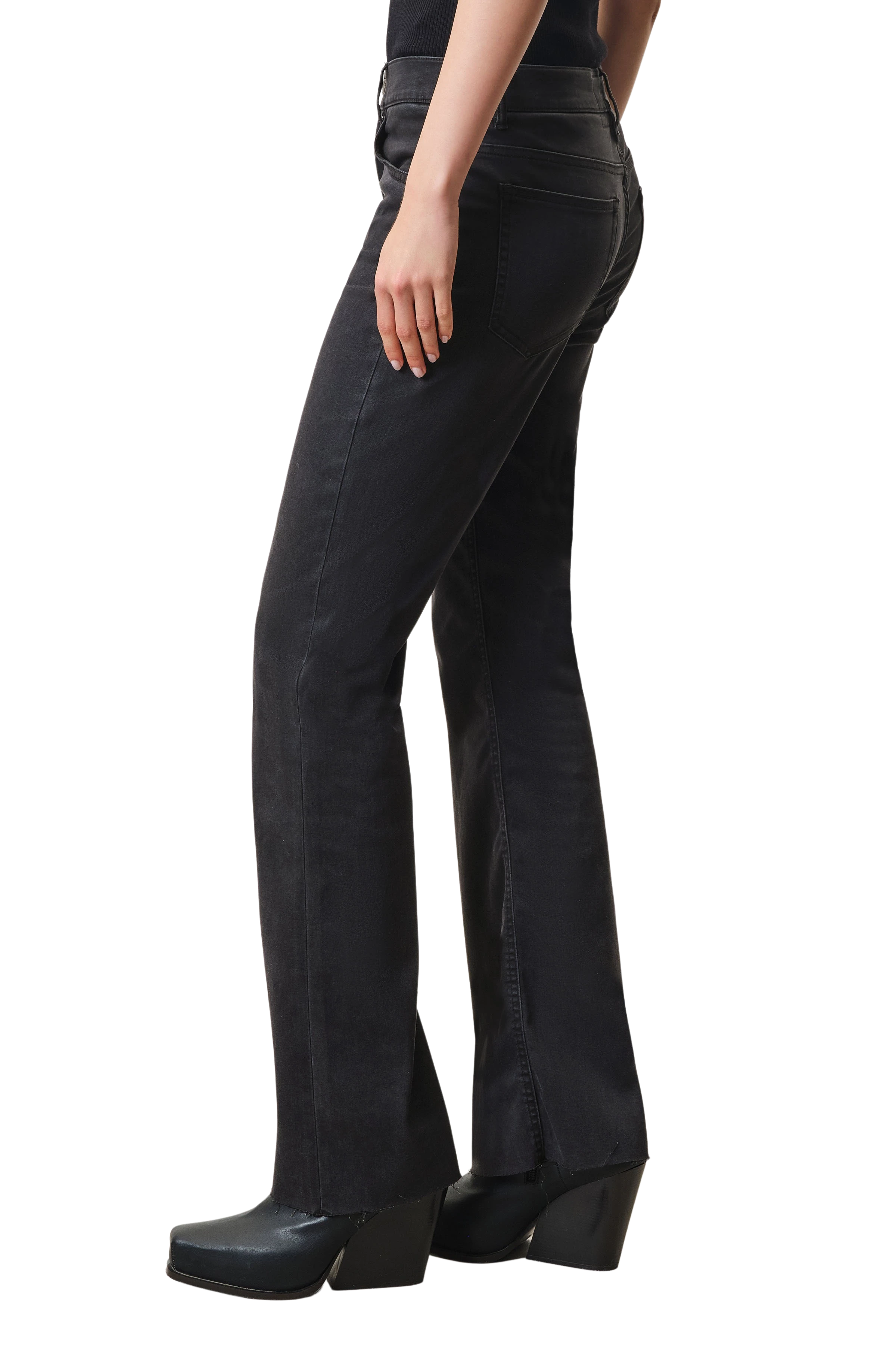 FAR - High-Waist Skinny in super-stretch Denim - Damen - schwarz - Seitenansicht