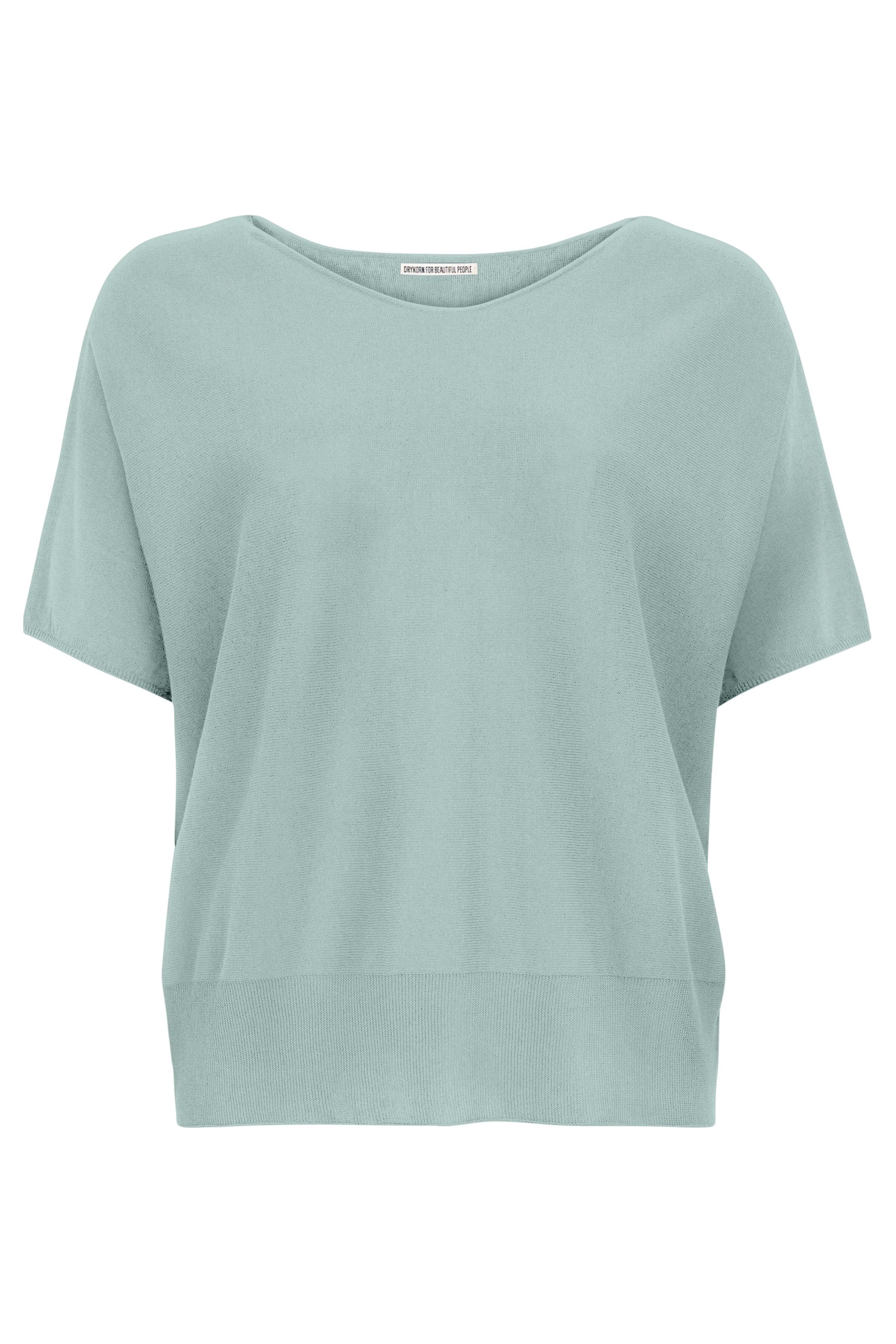 SOMELI - Strick-T-Shirt in Baumwoll-Crêpe - Damen - grün - Freisteller Frontansicht