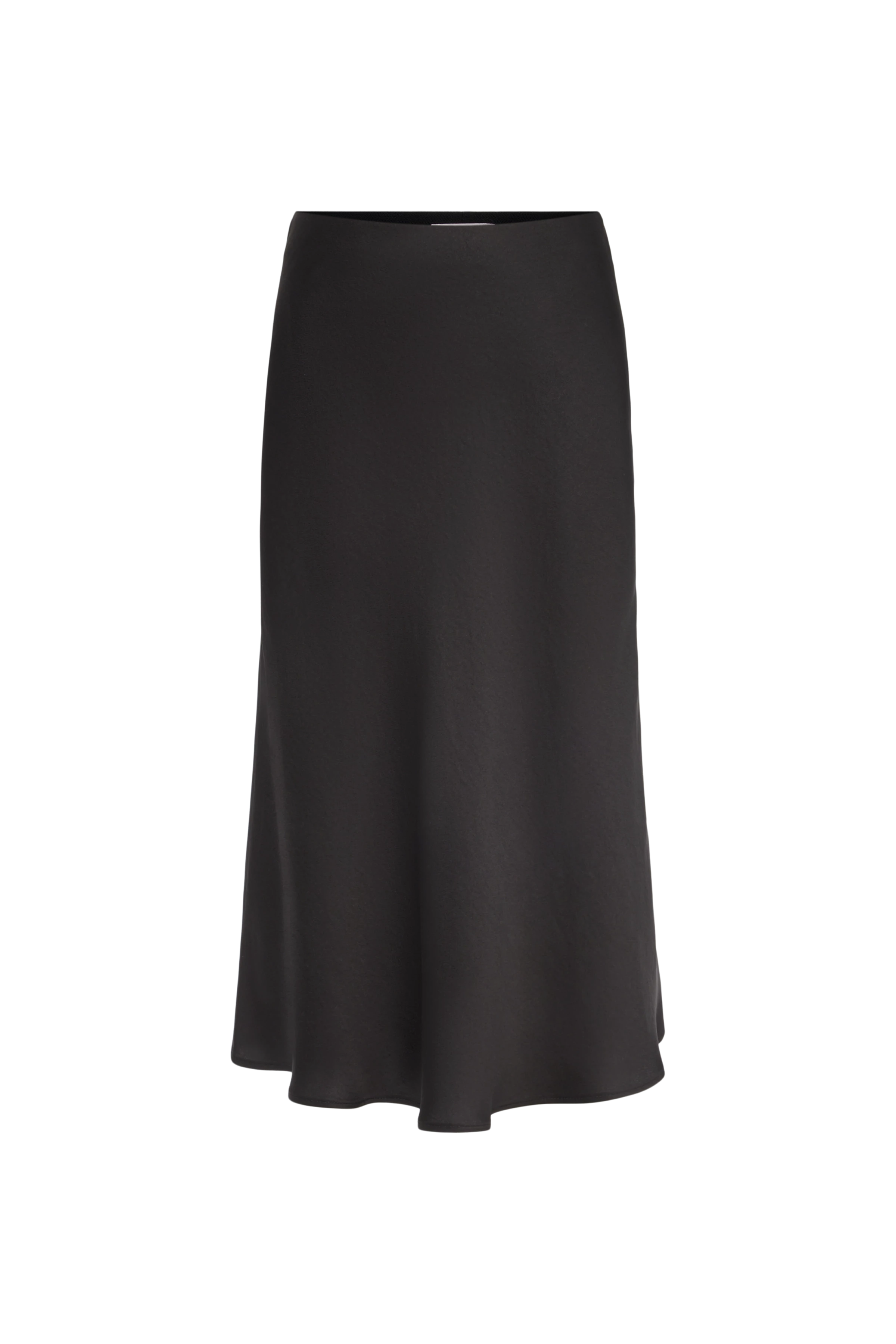 URA - Slip-Skirt in Midilänge in Satin - Damen - braun - Freisteller Frontansicht
