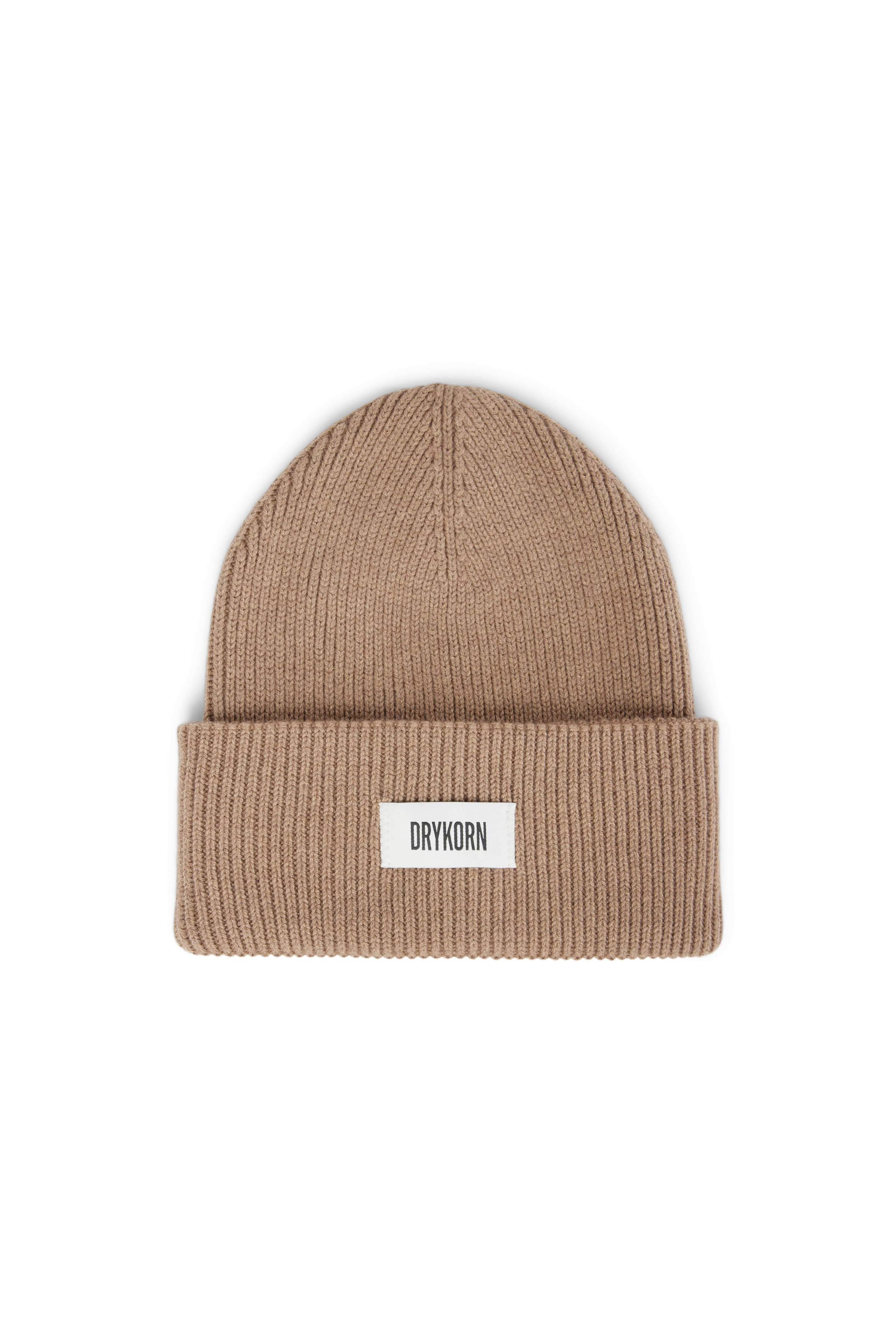 LOAH_3 - Beanie in Baumwoll-Mix - Unisex - beige - Freisteller Frontansicht