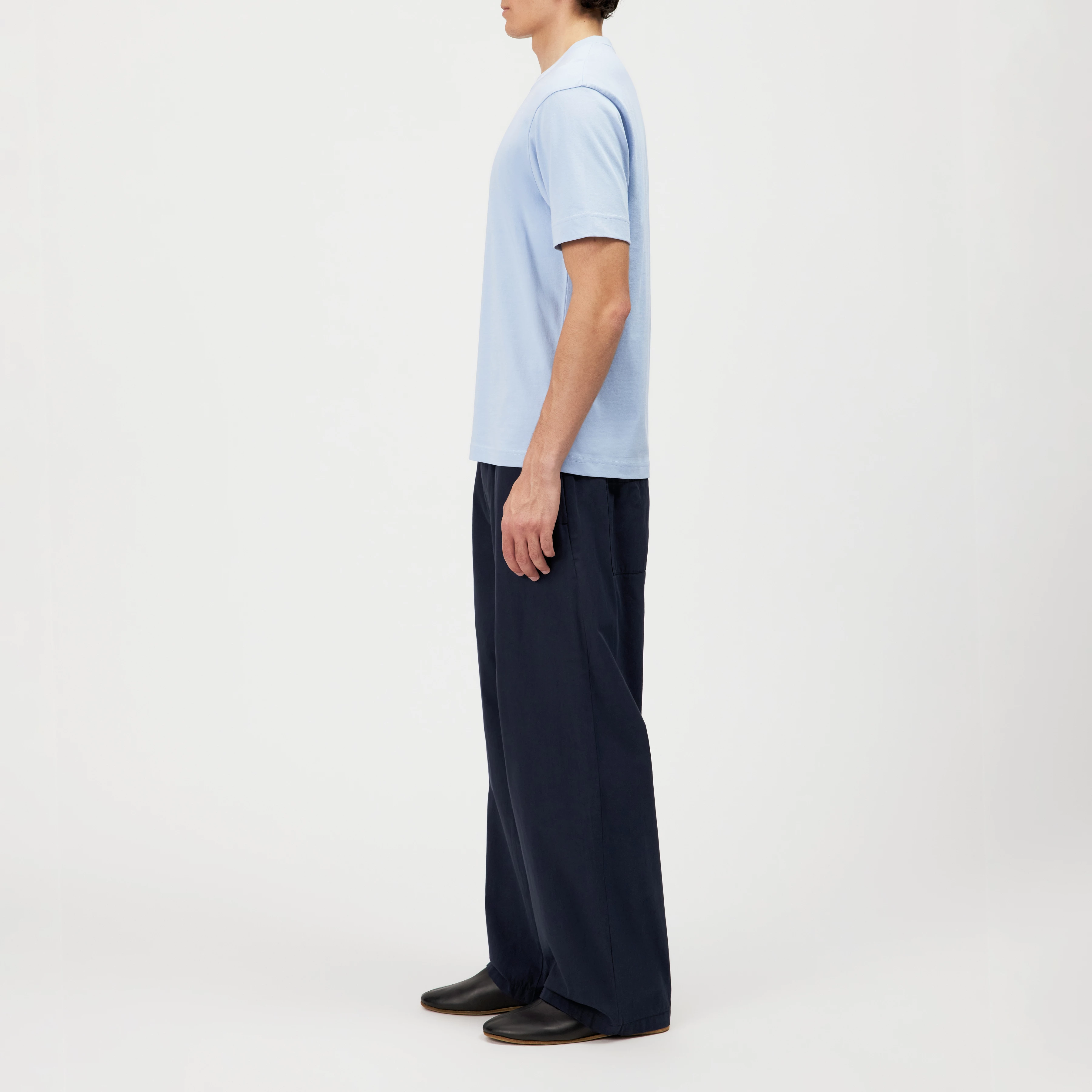 RAPHAEL - T-shirt in pure cotton - men - blue - Seitenansicht