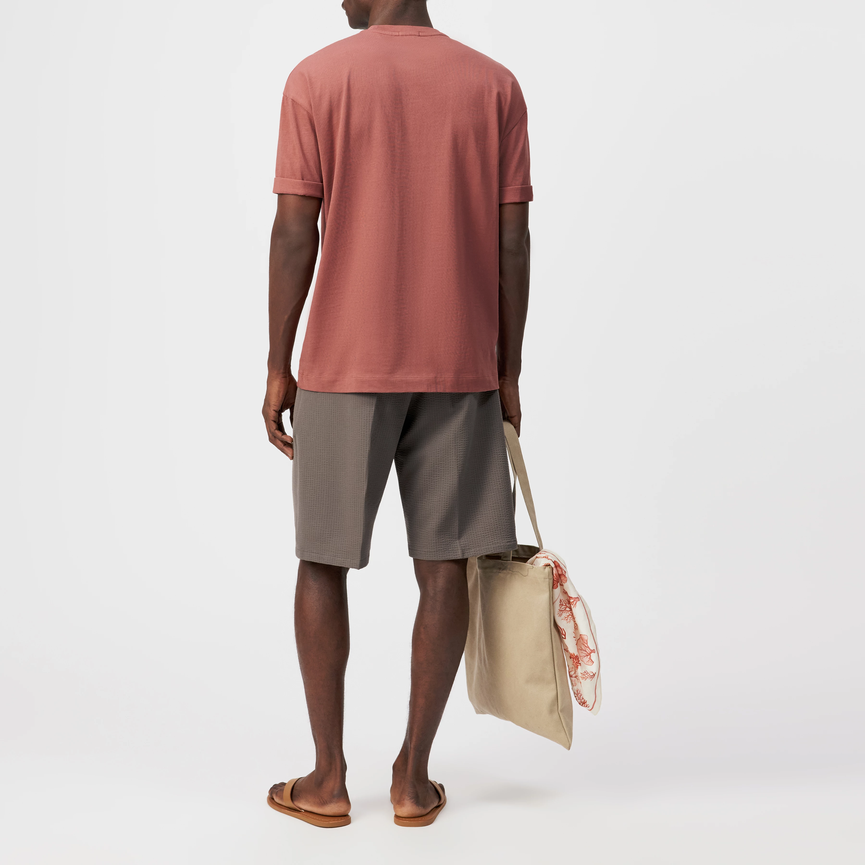 THILO - Relaxed fit T-shirt in pure cotton - men - orange - Rückansicht